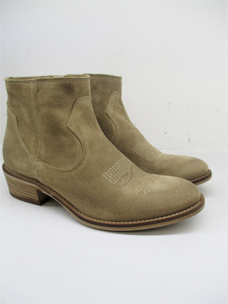 TRONCHETTO TEXANO PELLE DONNA KEB 304 BEIGE