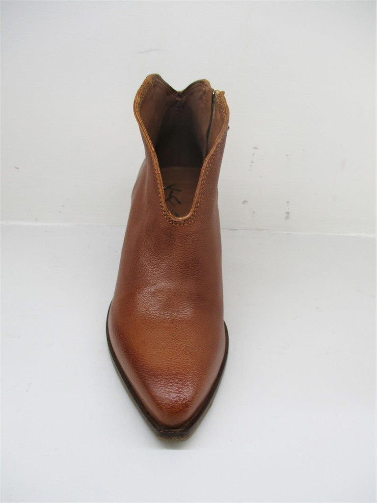 TRONCHETTO TEXANO PELLE DONNA KEB 202 CUOIO