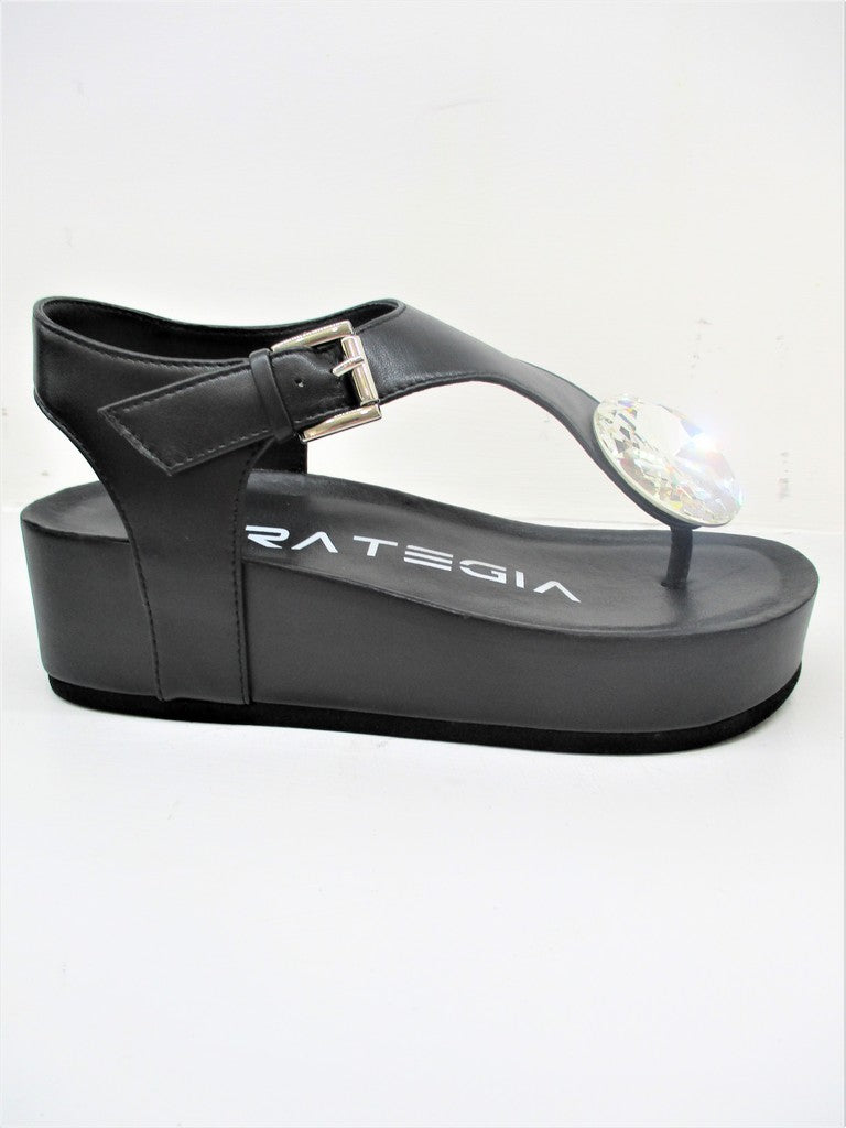 Sandalo Zeppa Donna STRATEGIA B16 Nero