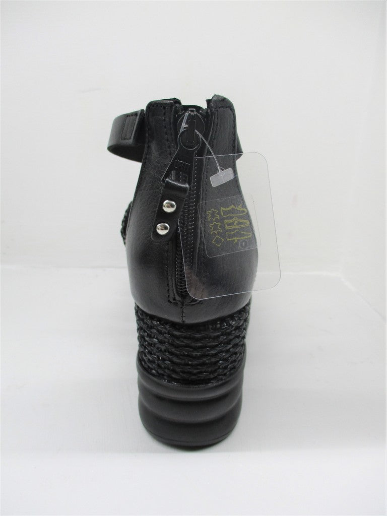 Sandalo Zeppa Pelle Donna MJUS M18012 Nero