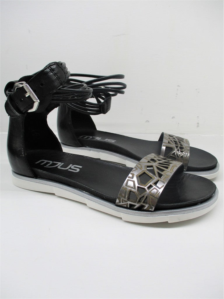 Sandalo Pelle Donna MJUS 740081 Nero/Argento