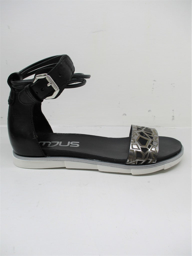 Sandalo Pelle Donna MJUS 740081 Nero/Argento