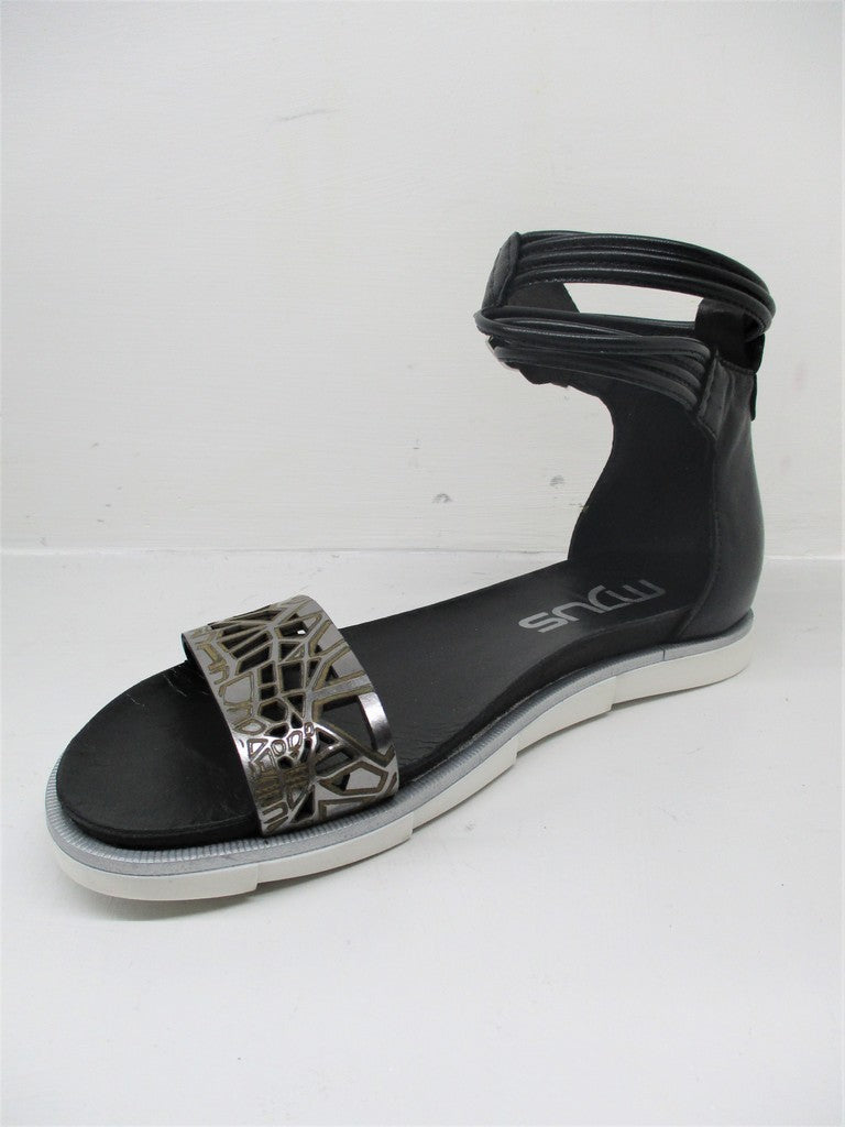 Sandalo Pelle Donna MJUS 740081 Nero/Argento