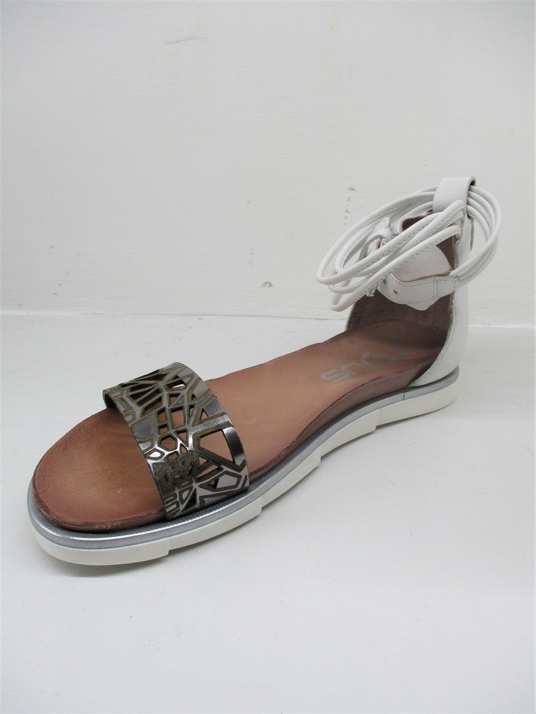 Sandalo Pelle Donna MJUS 740081 Bianco/Argento