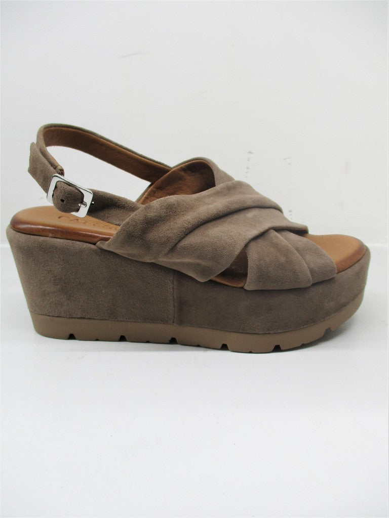 Sandalo Zeppa Camoscio CAFèNOIR HF531 Taupe