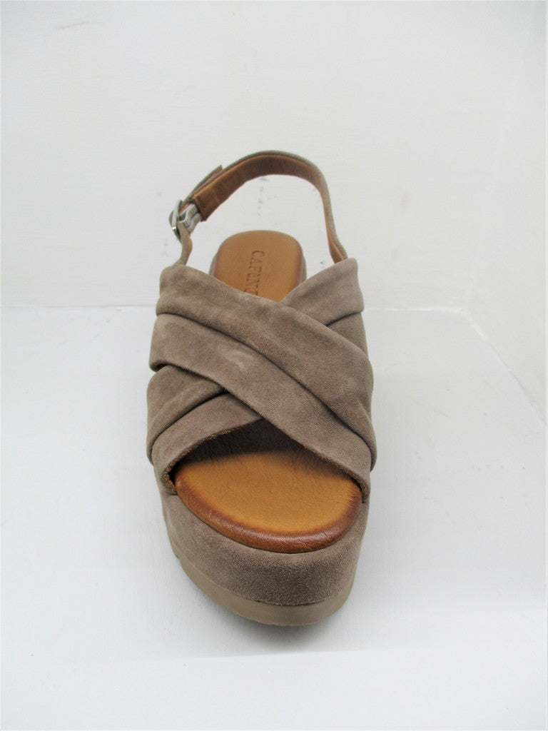 Sandalo Zeppa Camoscio CAFèNOIR HF531 Taupe