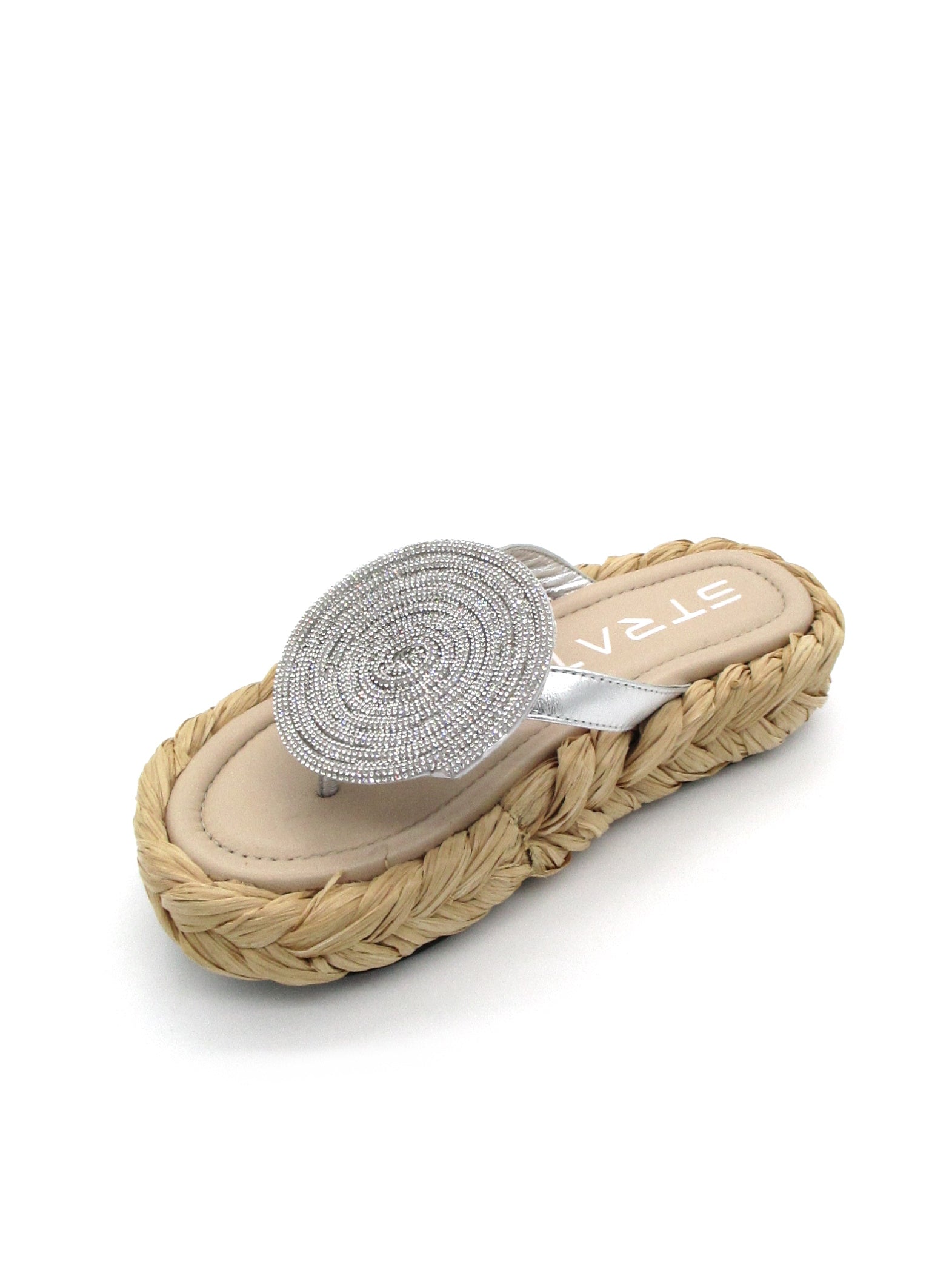 Ciabatta donna raffia Strategia Silver - S54 -