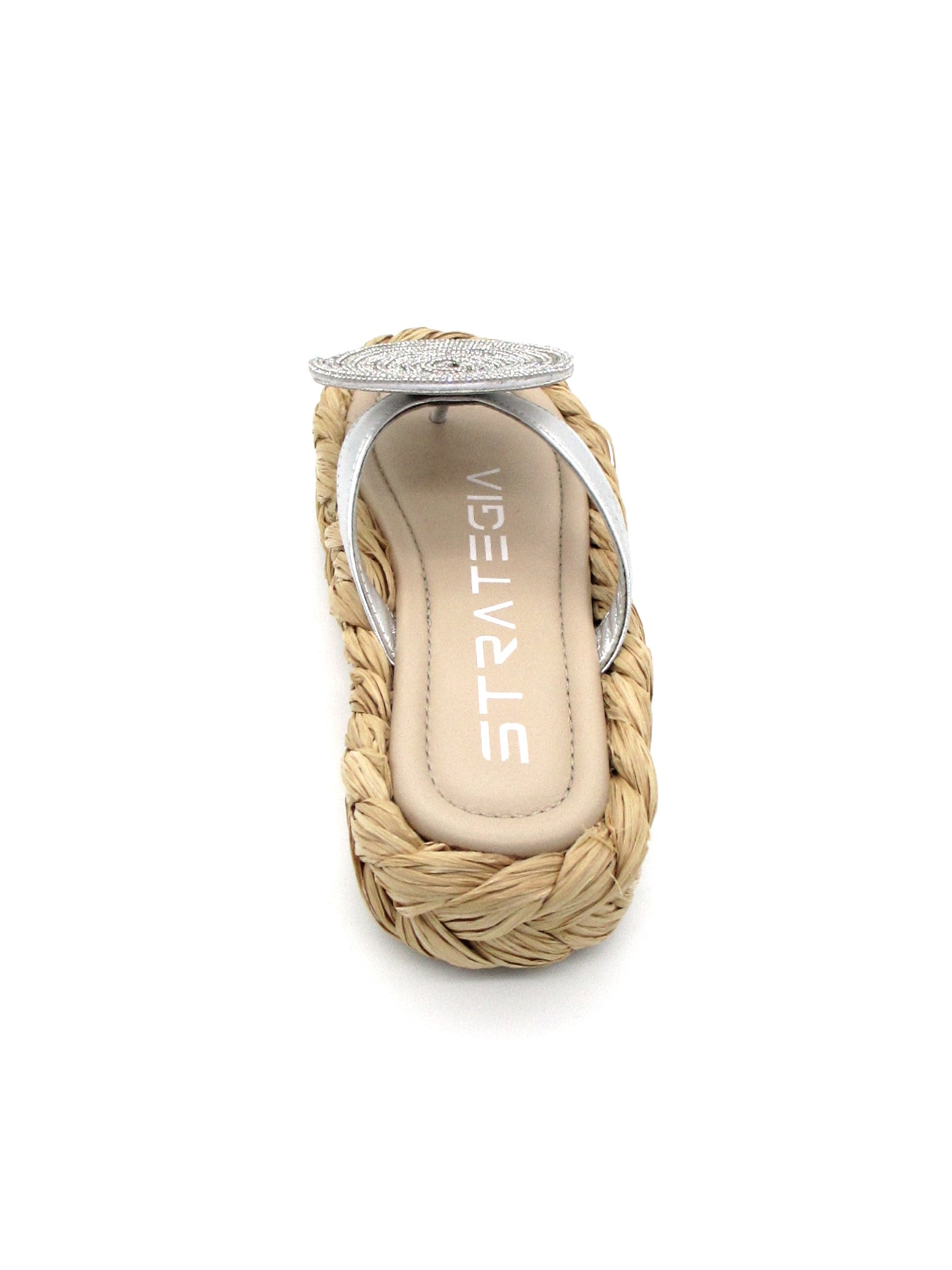 Ciabatta donna raffia Strategia Silver - S54 -