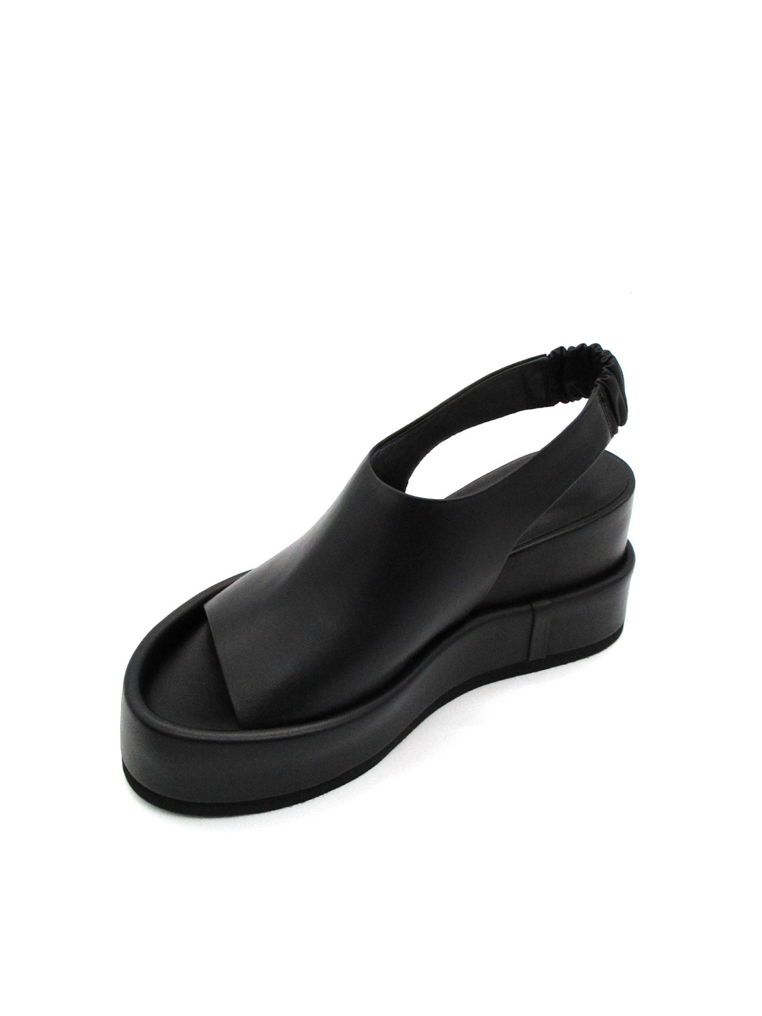 Sandalo zeppa pelle donna Strategia Nero - L03 -