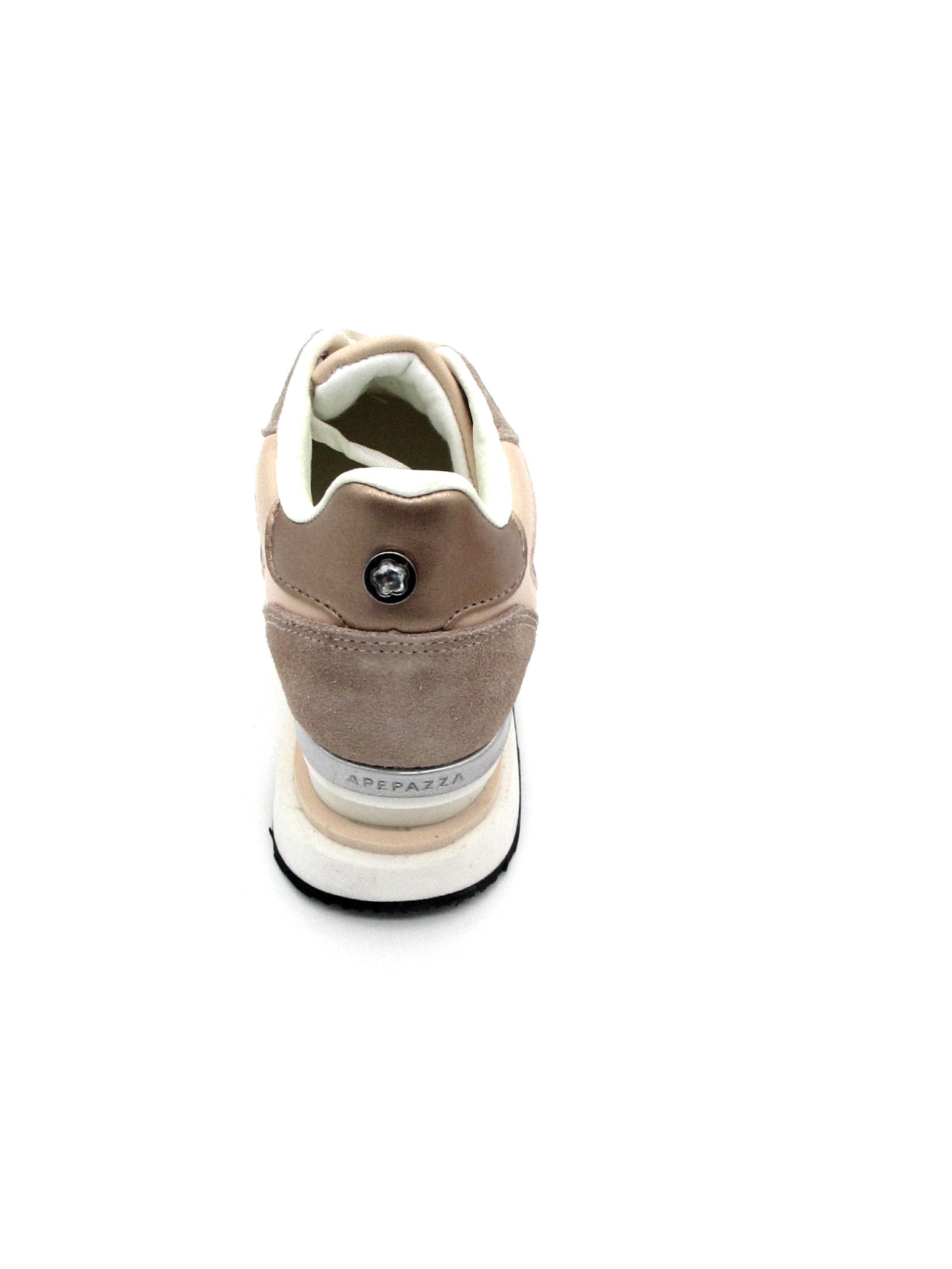 Sneaker donna running Apepazza Marghe Nude e tessuto intrecciato