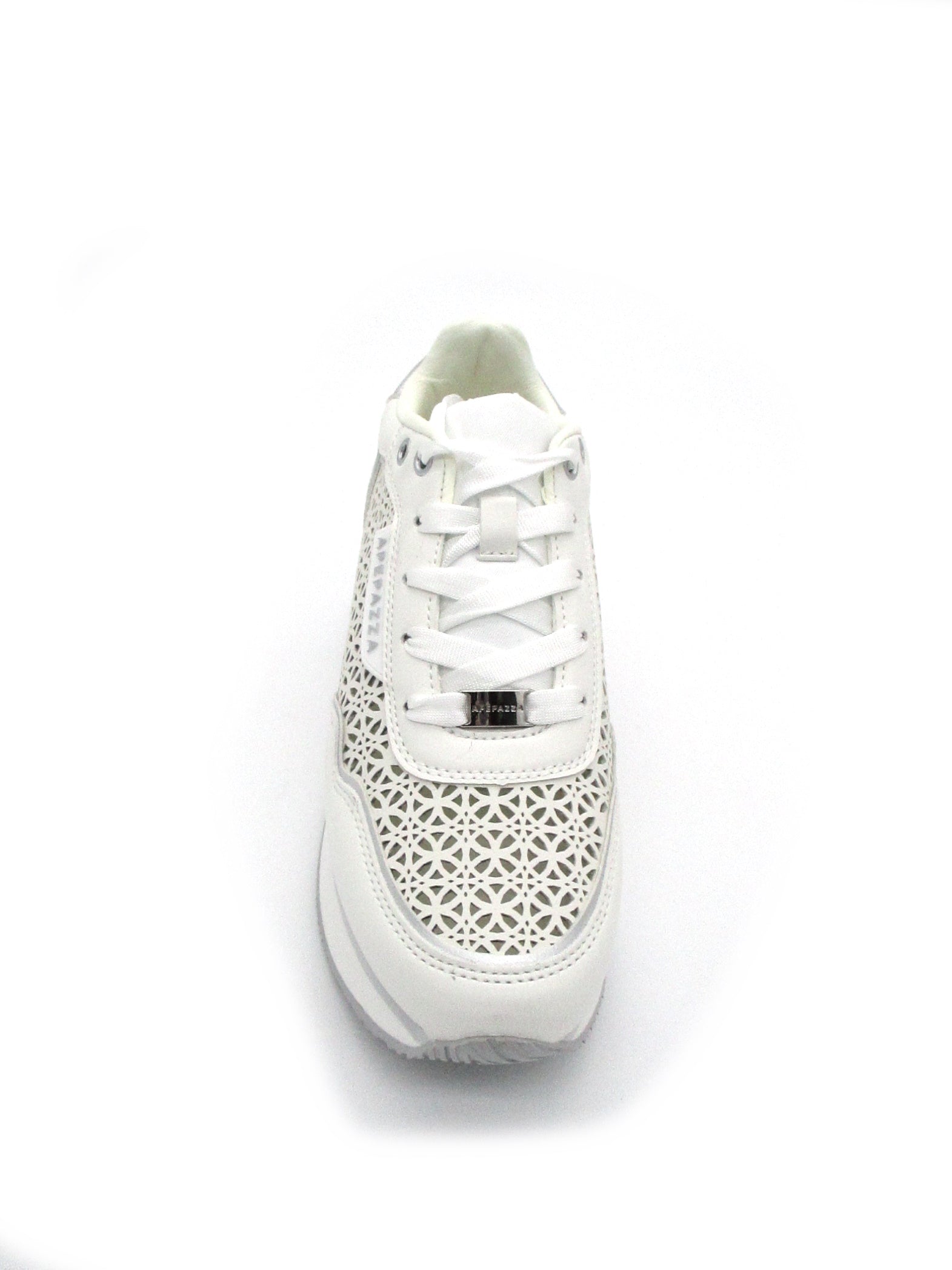 Sneaker donna running pelle traforata Apepazza Marghe White