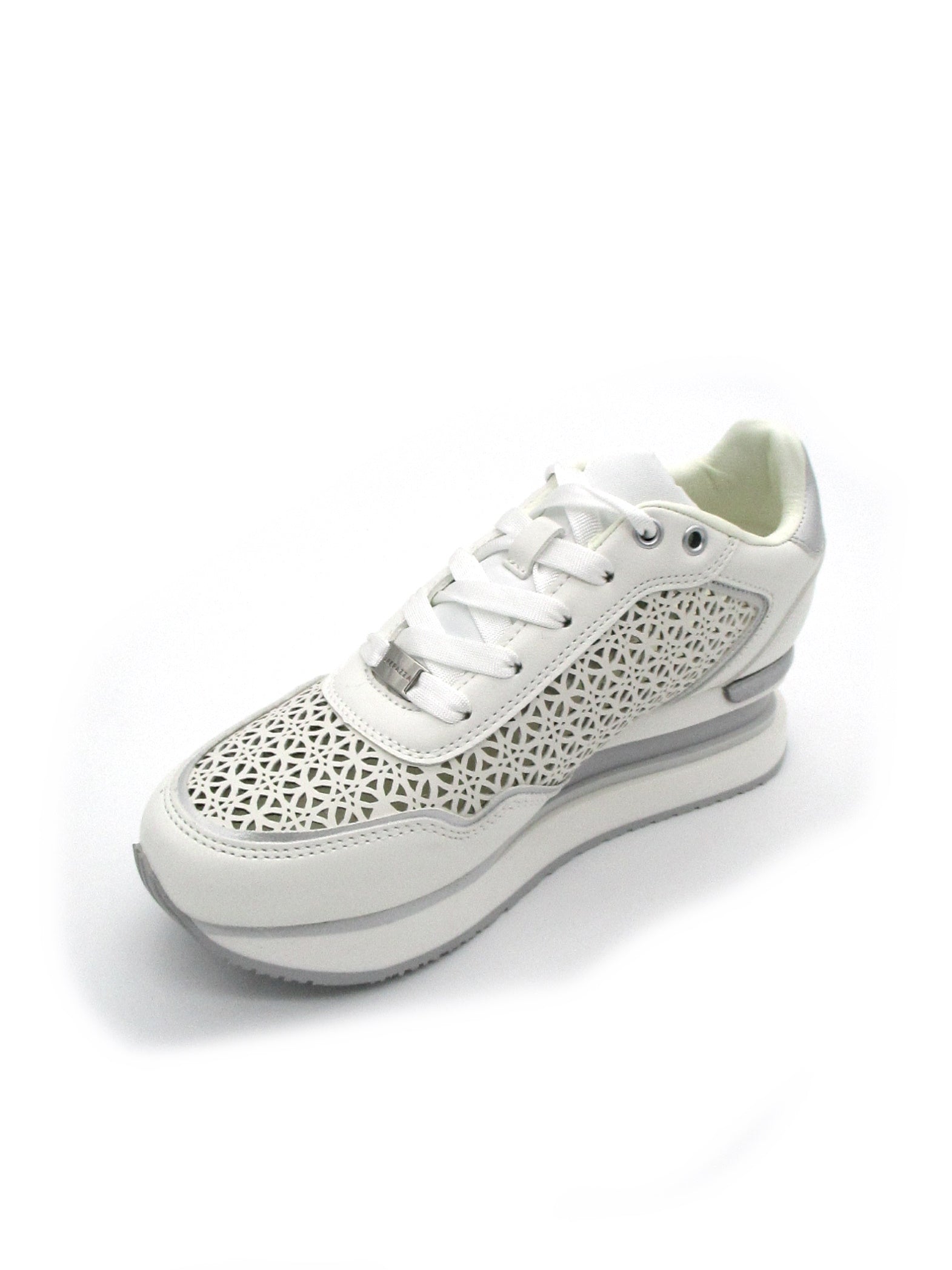 Sneaker donna running pelle traforata Apepazza Marghe White