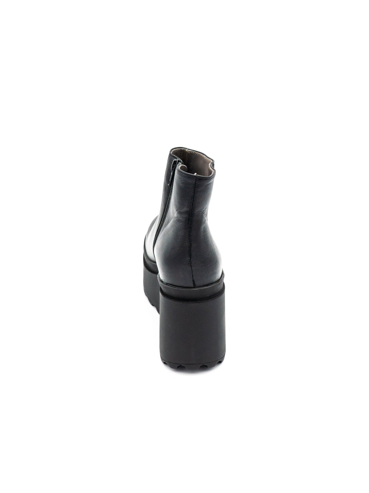 Stivaletto pelle donna con zeppa Valery F11 Nero