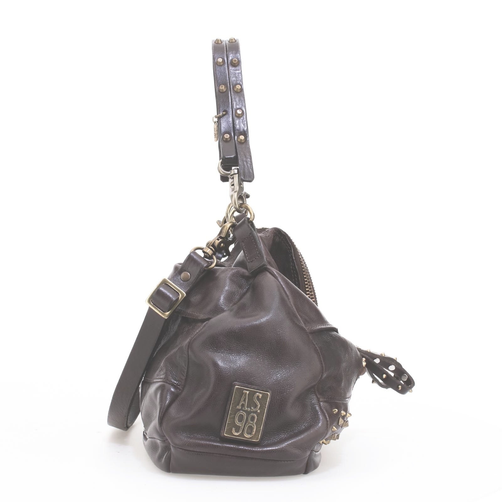 Borsa in pelle donna AS98 Ebano -200771-