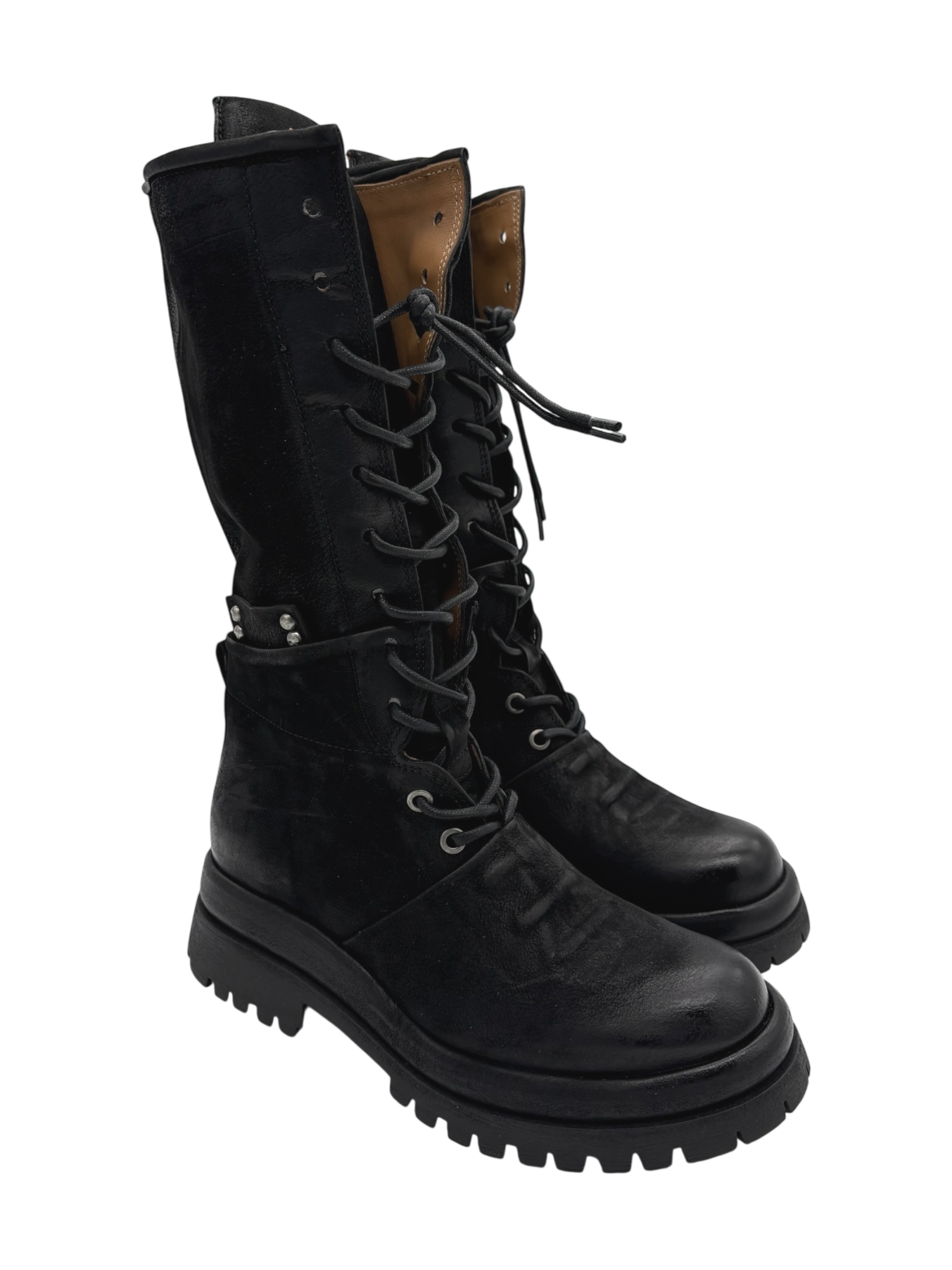 Anfibio pelle donna AS98 Nero - B51327-