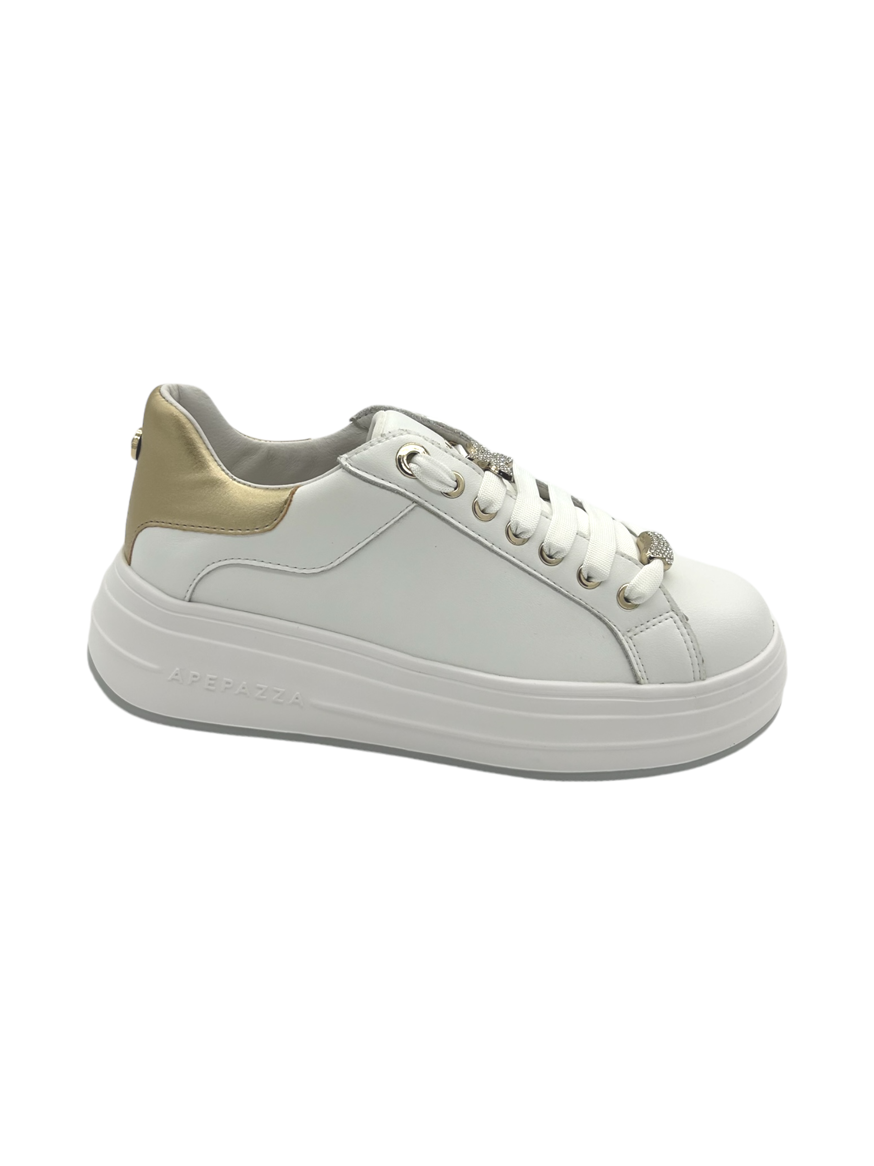 Sneakers donna Apepazza pelle Bianca - Lucrezia -