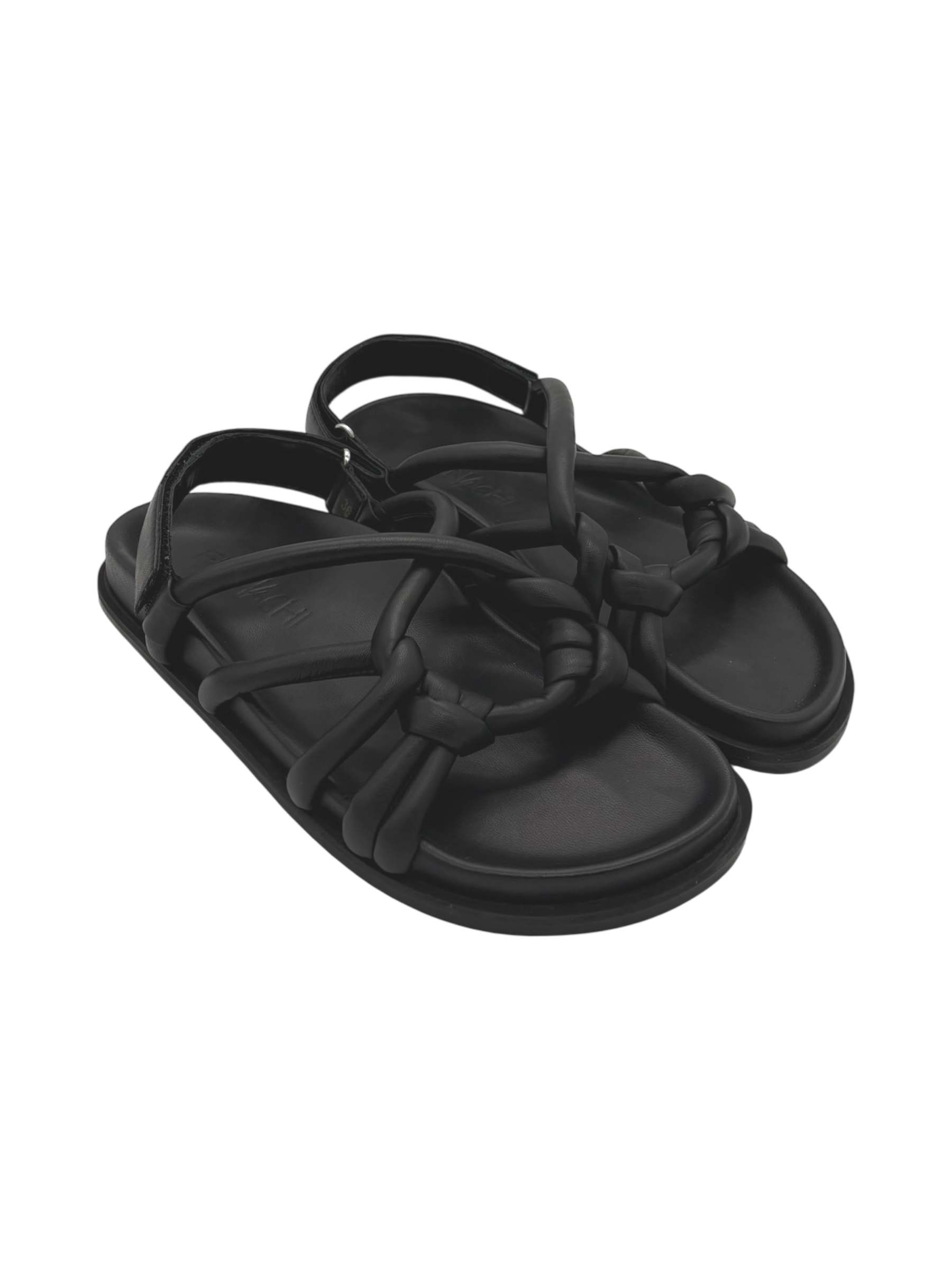 Sandalo pelle donna ELENA IACHI Nero  - M63 -