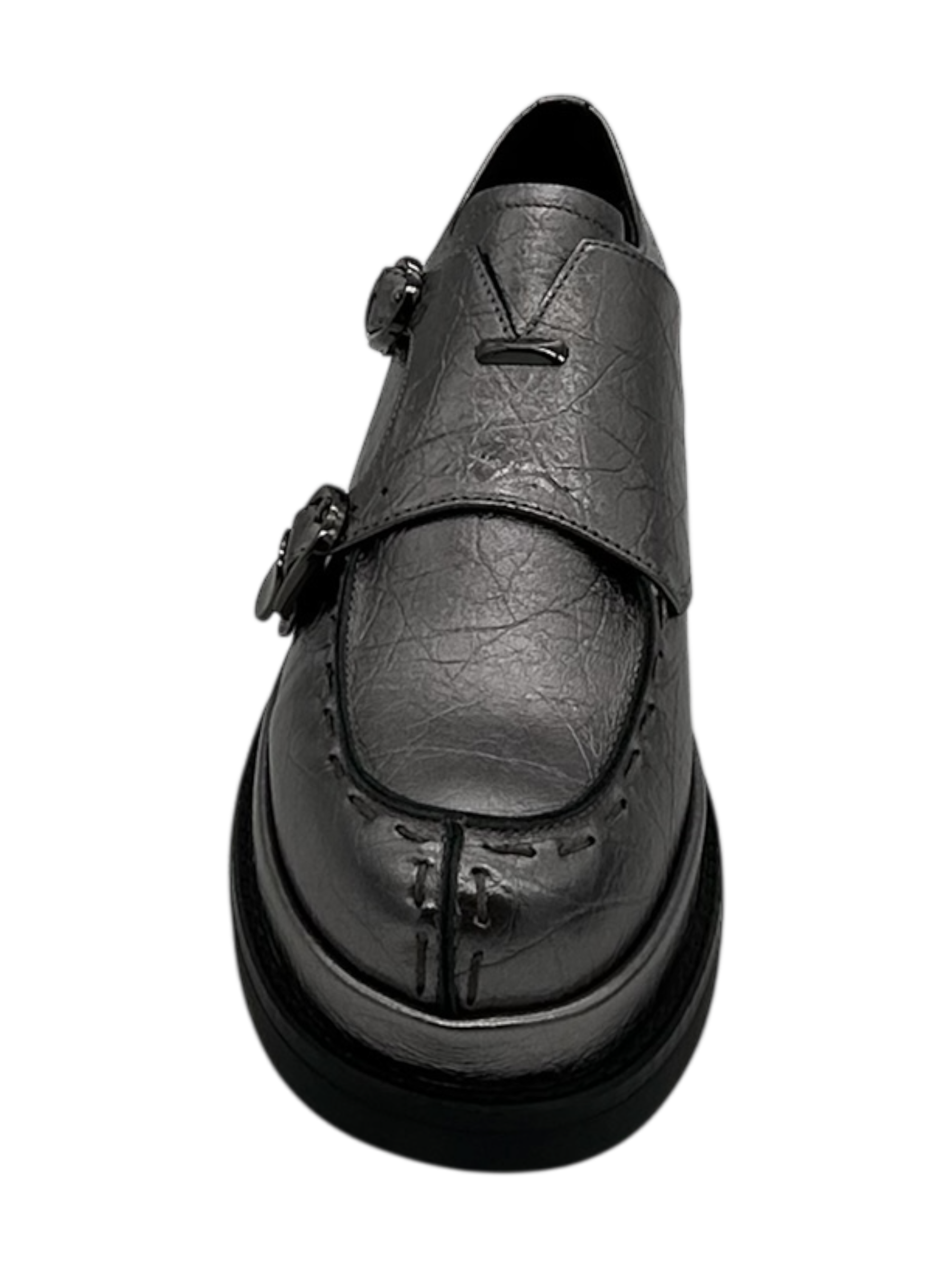 Scarpa pelle donna ELVIO ZANON laminata Peltro -EC0705X-