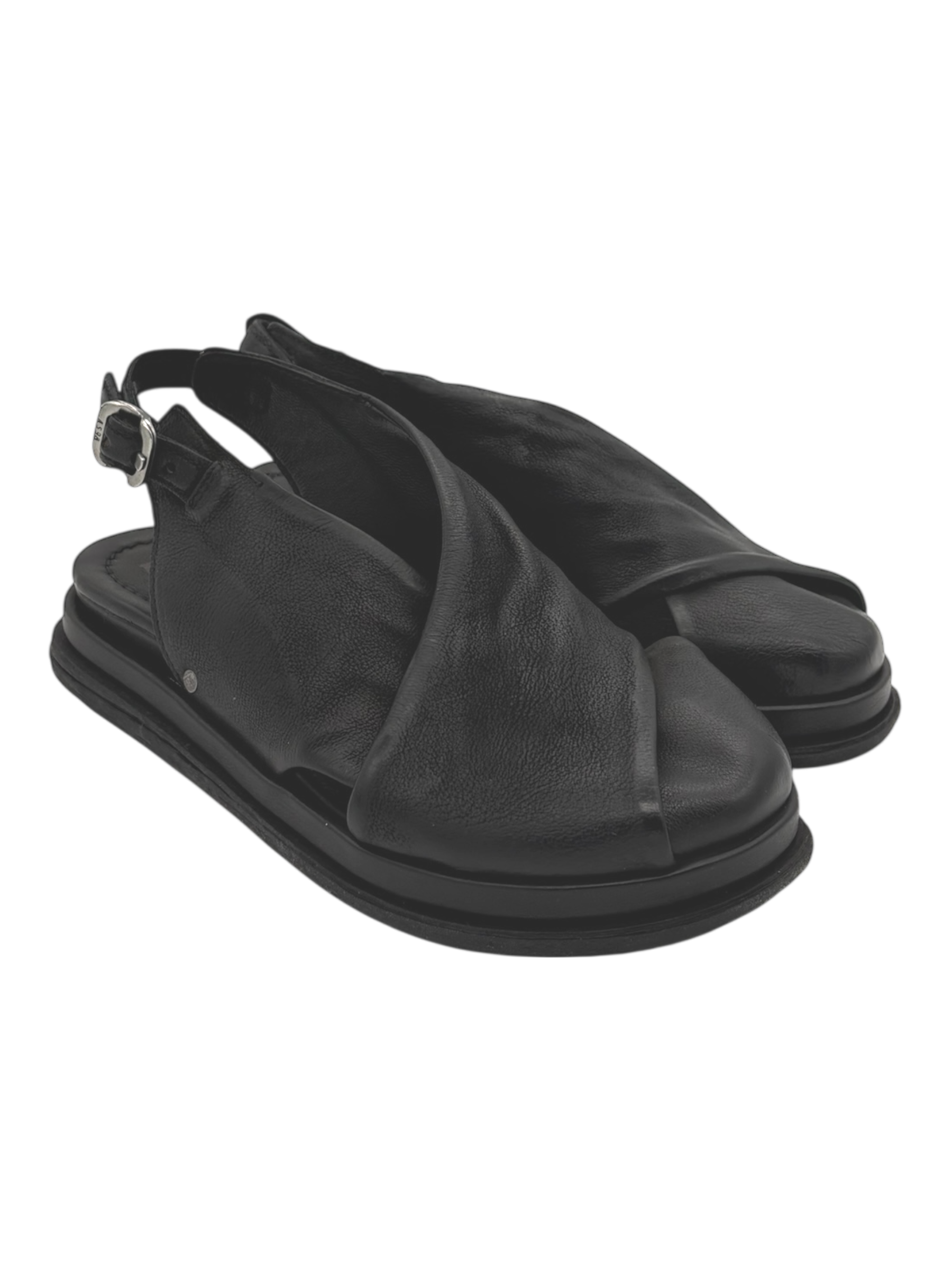 Sandalo pelle donna AS98 Black - B60021 -