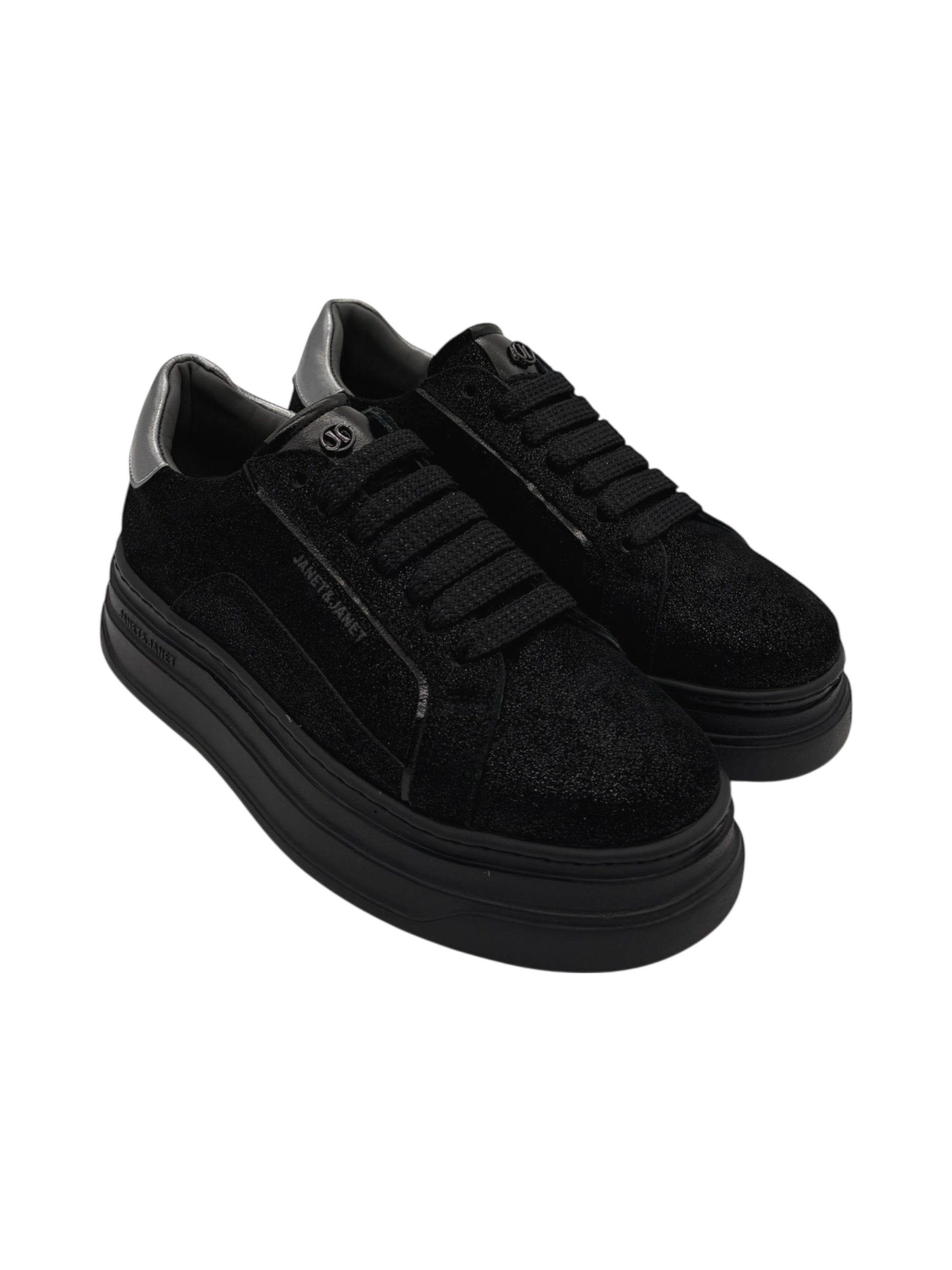 Sneakers pelle donna Janet & Janet Black -J430-