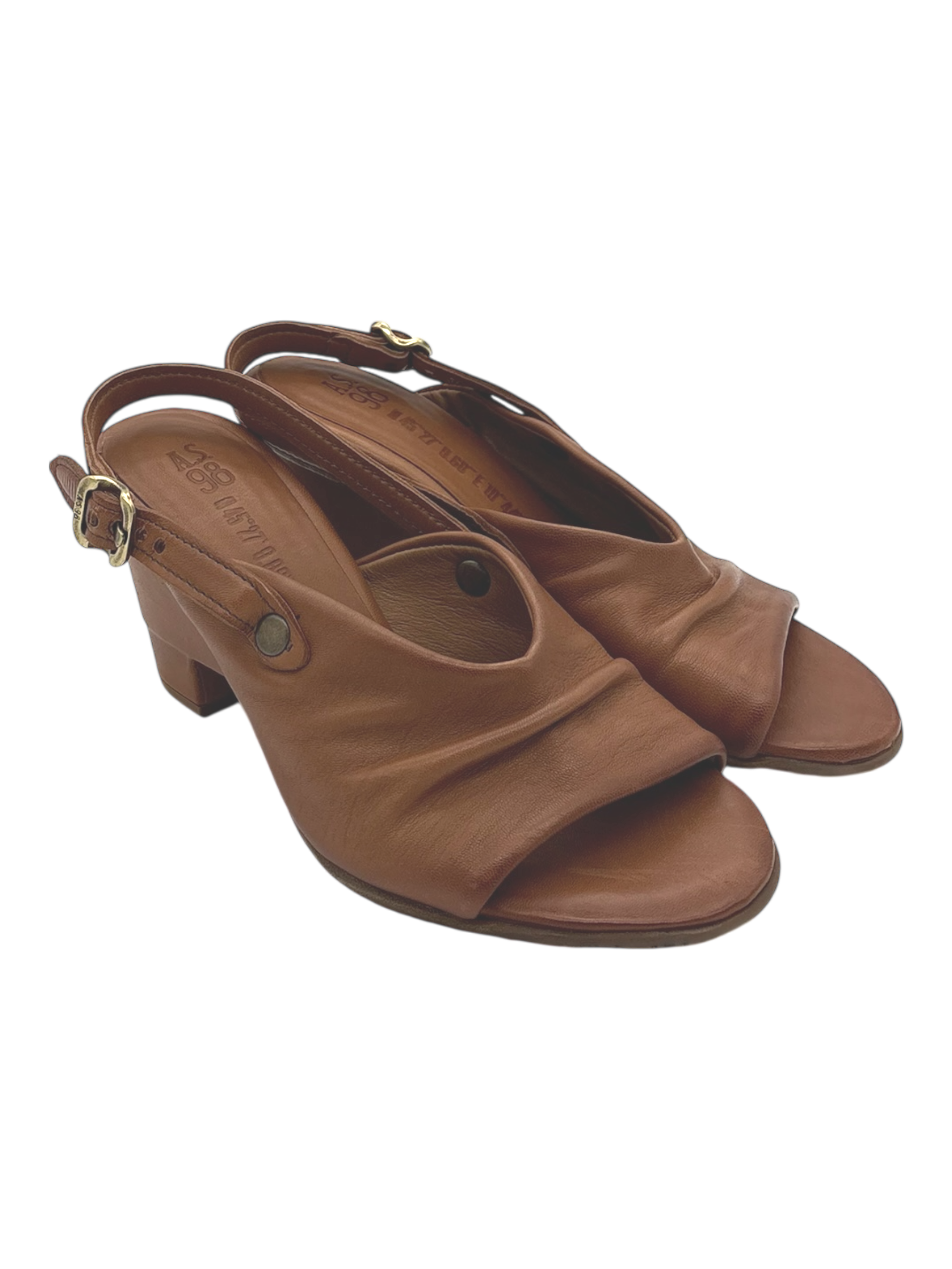 Sandalo pelle donna AS98 Camel - C35001 -