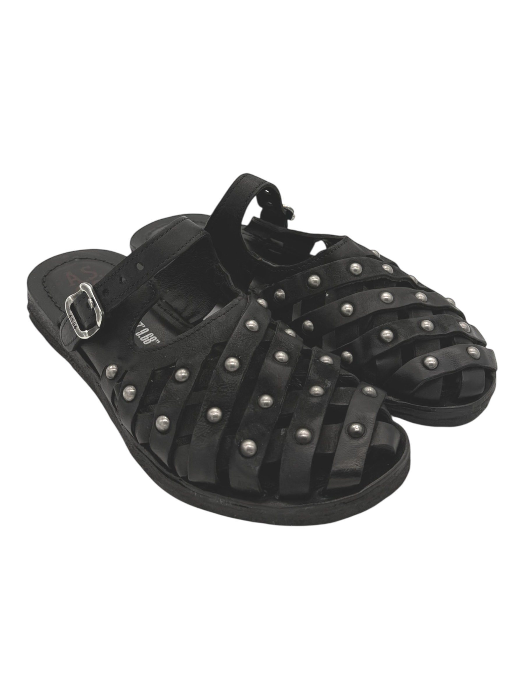 Sandalo pelle donna AS98 Black - A16075 -