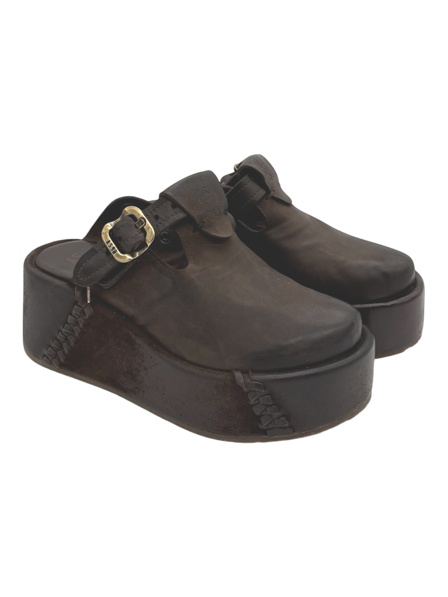 Sandalo pelle donna AS98 Ebano - B99111 -