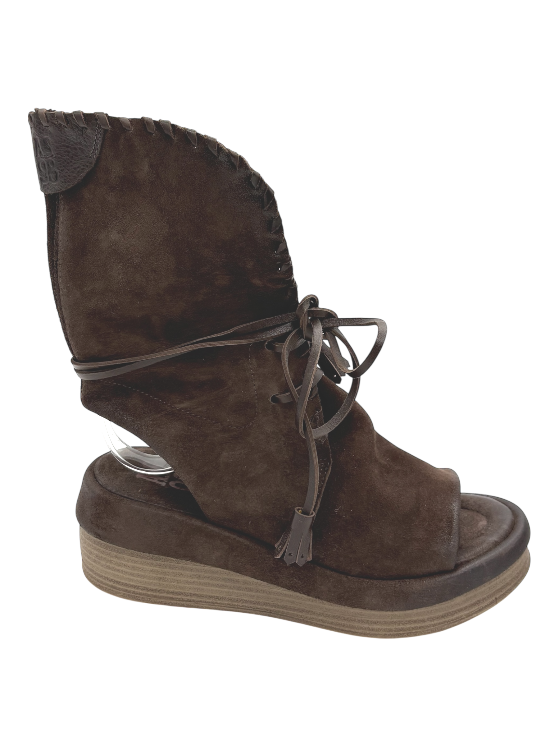 Sandalo pelle donna AS98 Ebano - C02007 -