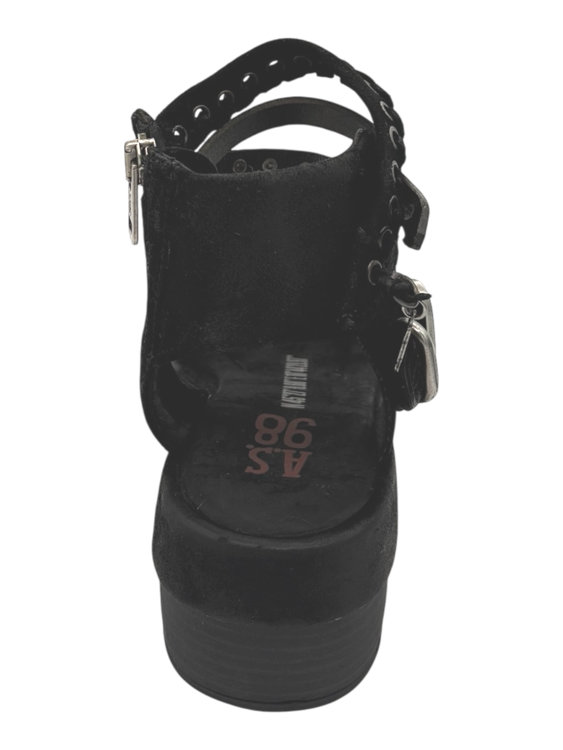 Sandalo in pelle zeppa donna As98 Lagos Black - A15053 -