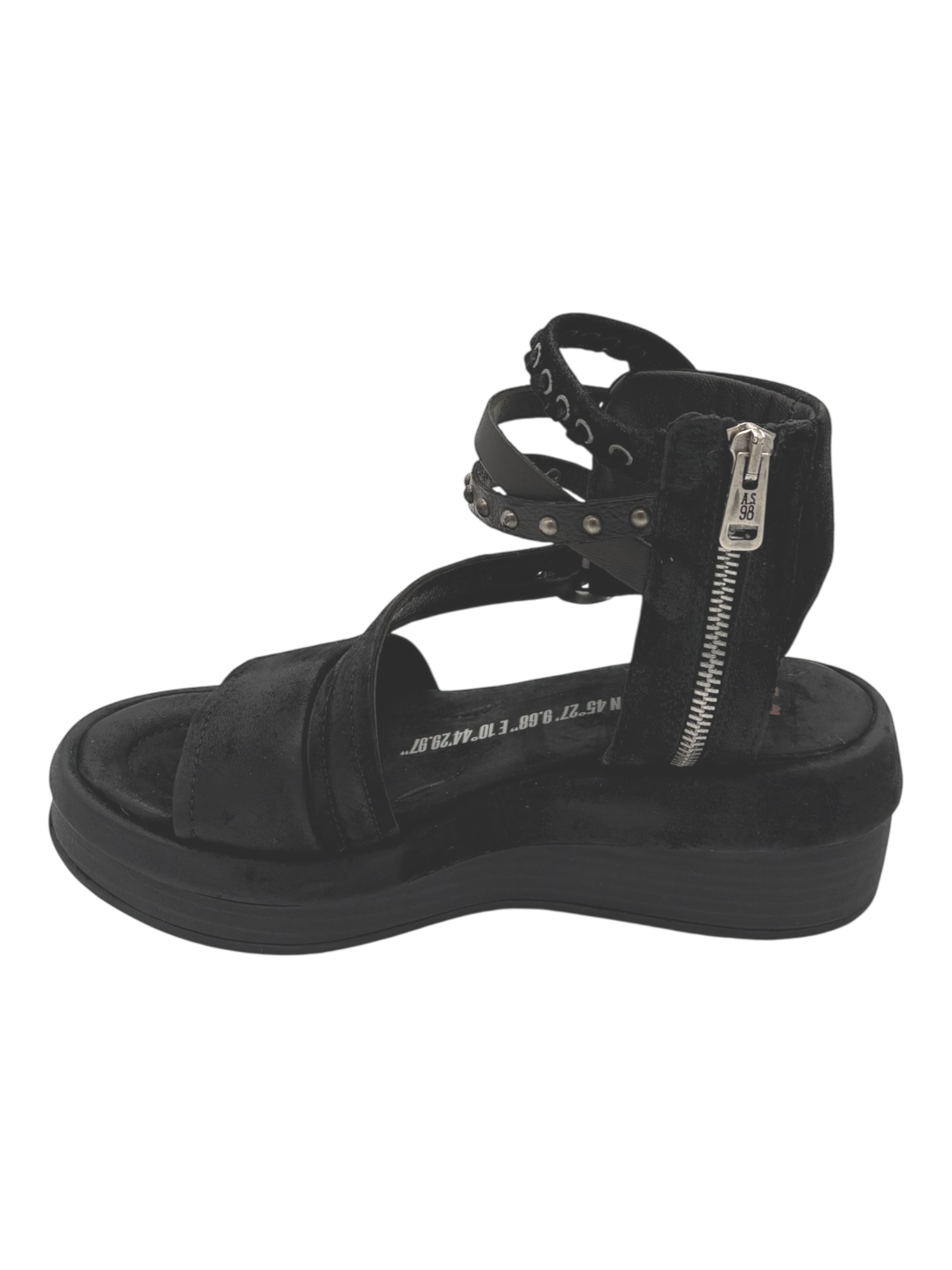 Sandalo in pelle zeppa donna As98 Lagos Black - A15053 -