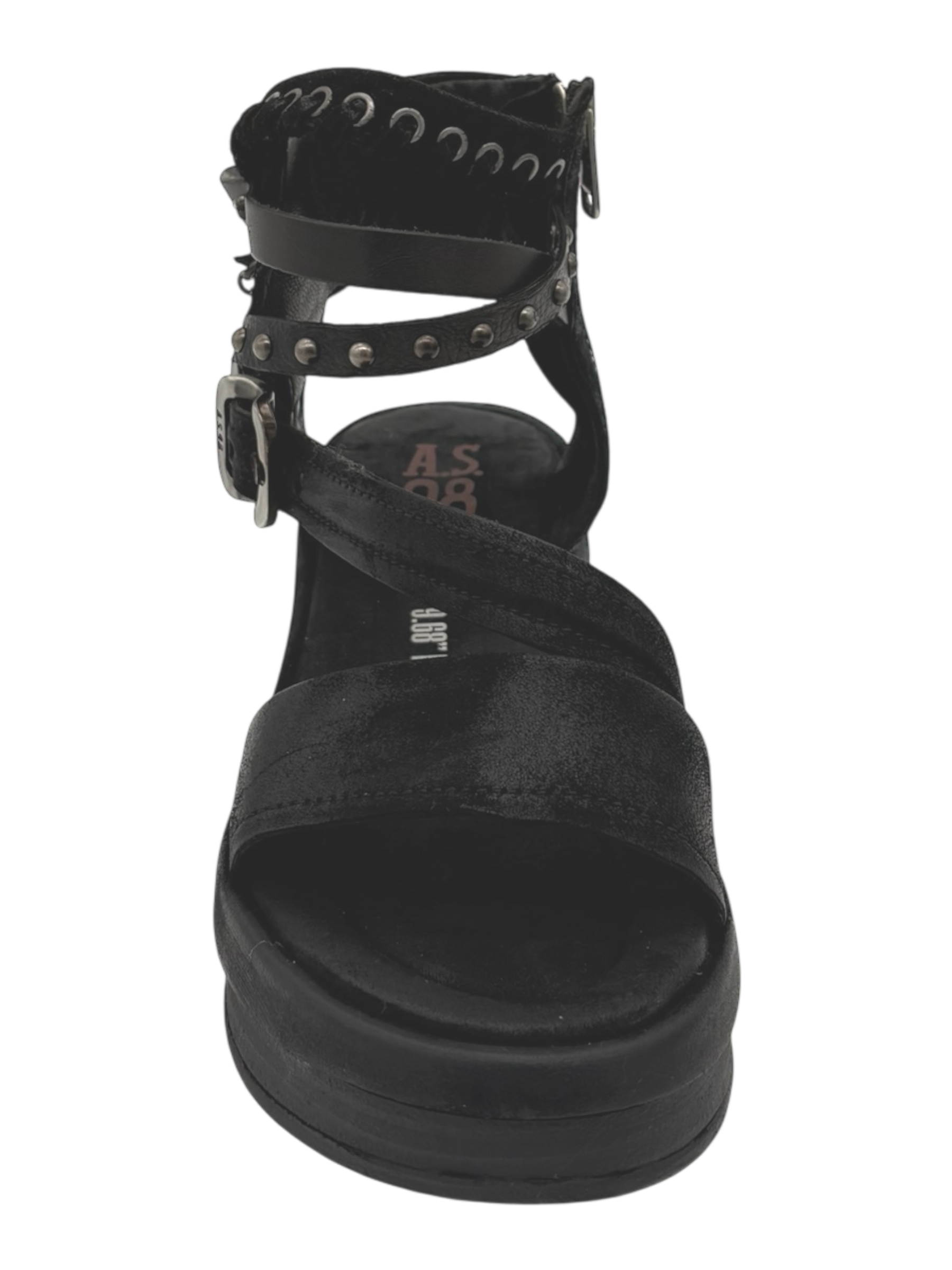 Sandalo in pelle zeppa donna As98 Lagos Black - A15053 -