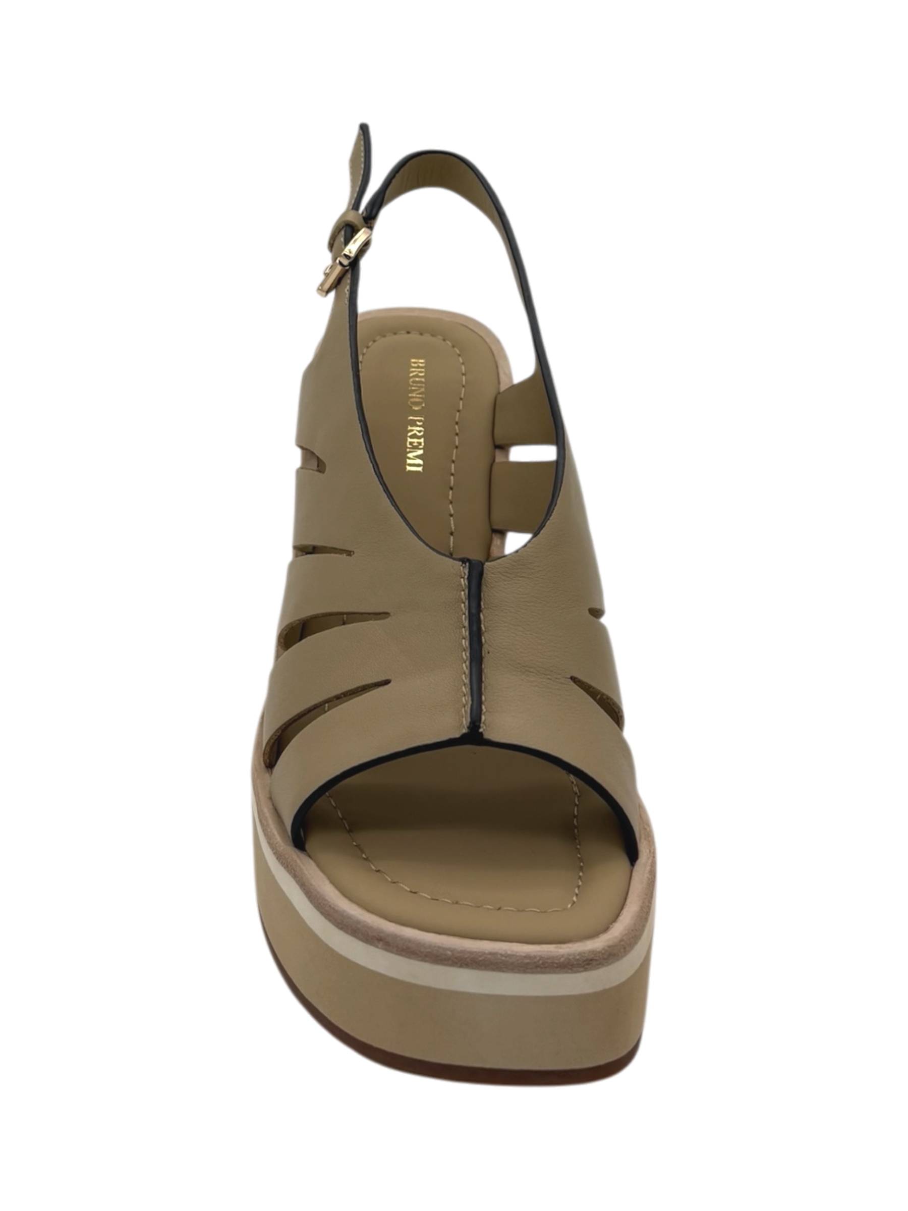 Sandalo Donna Bruno Premi BN6708X in Suede Papiro con Zeppa