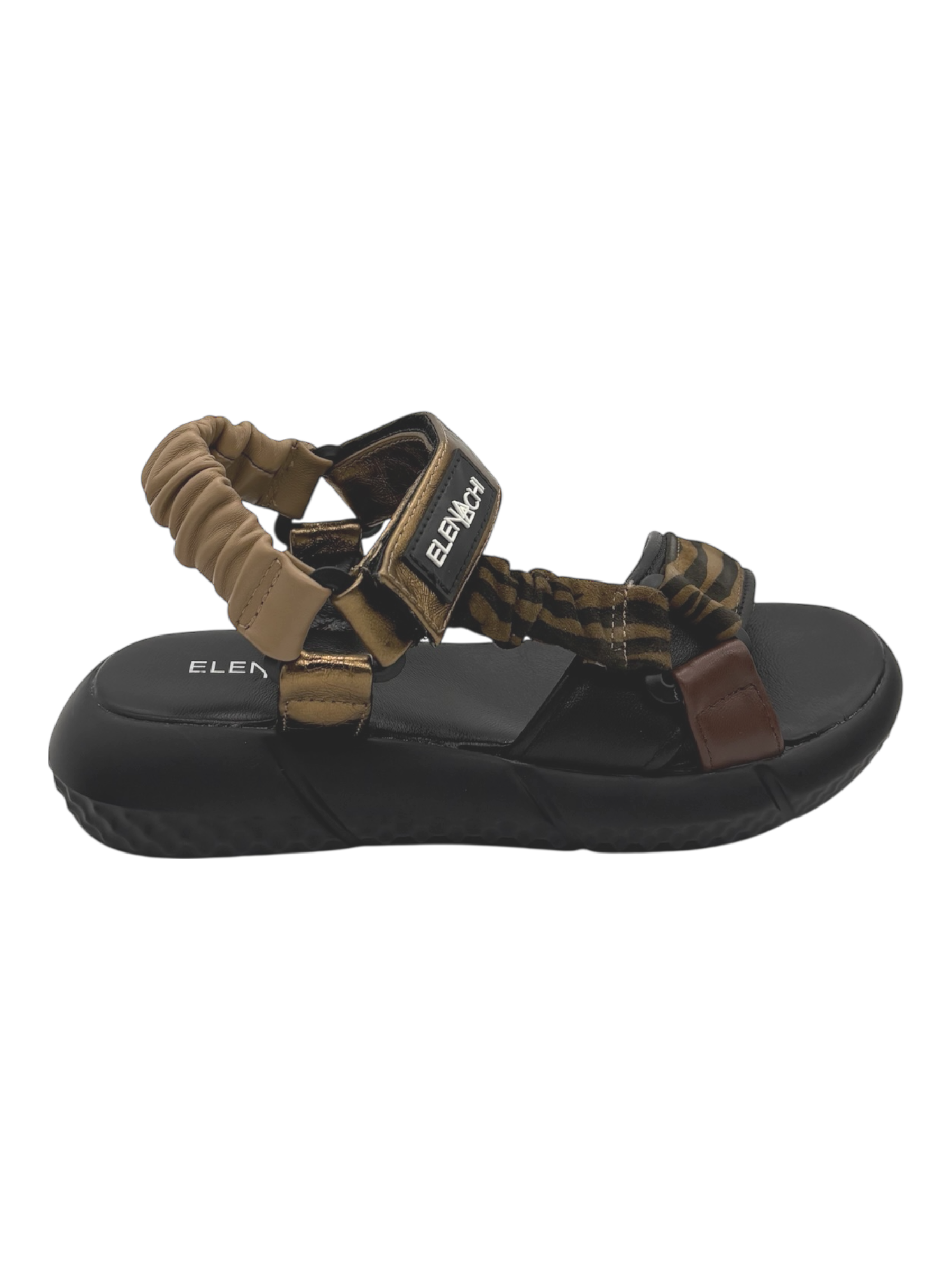 Sandalo pelle donna ELENA IACHI  Tabacco - E4280-