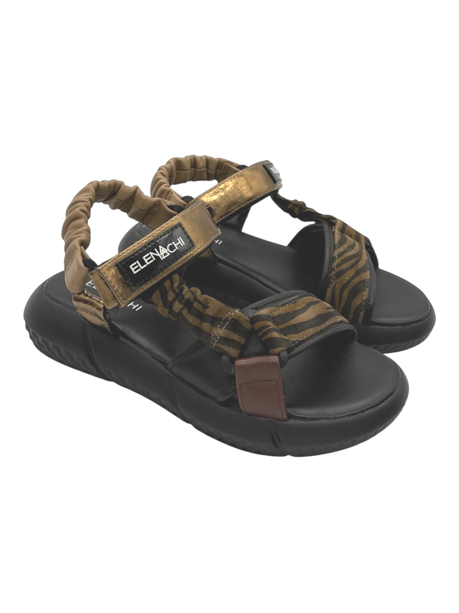 Sandalo pelle donna ELENA IACHI  Tabacco - E4280-