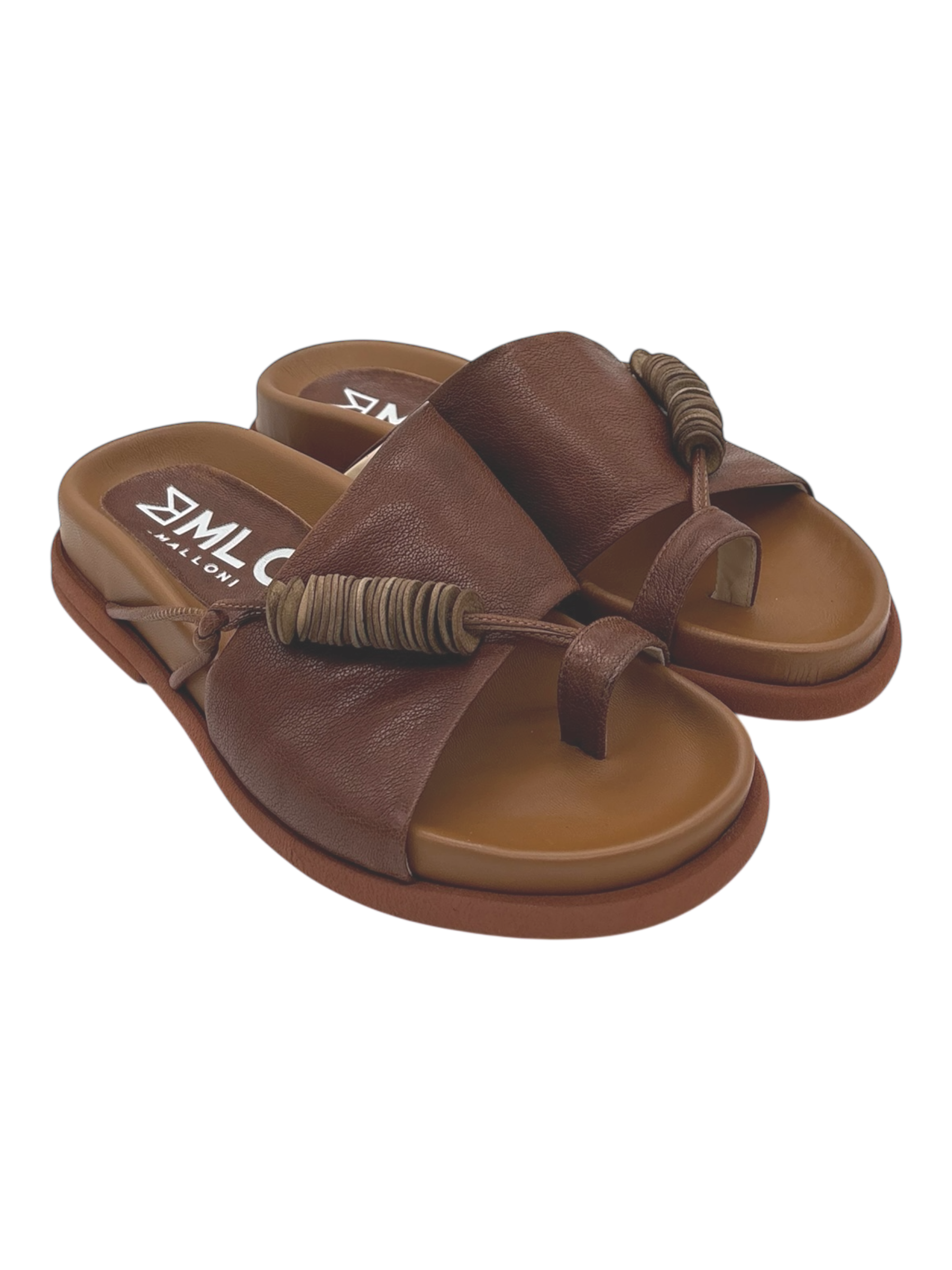 Sandalo pelle donna Malloni Ruggine-X26E35011-