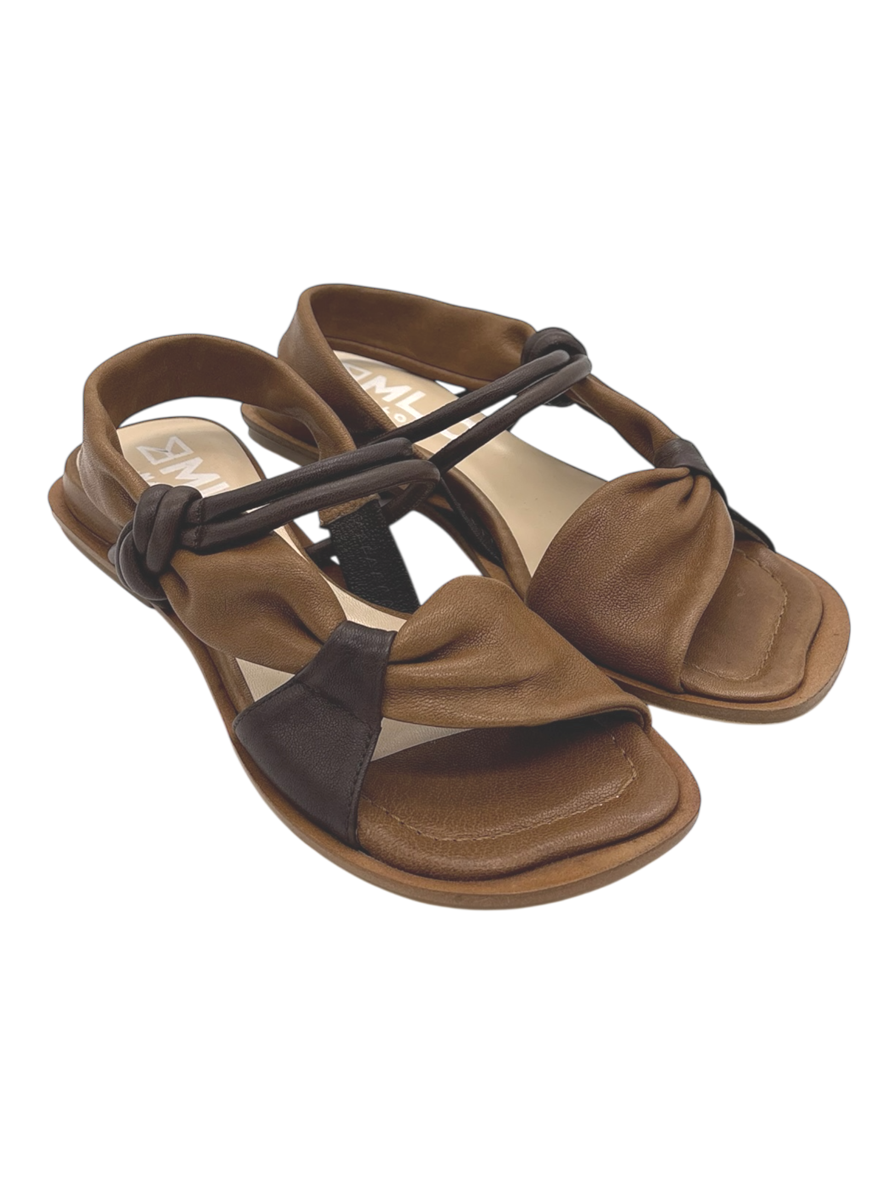 Sandalo pelle donna Malloni Tabacco-caffè -X26E25129-