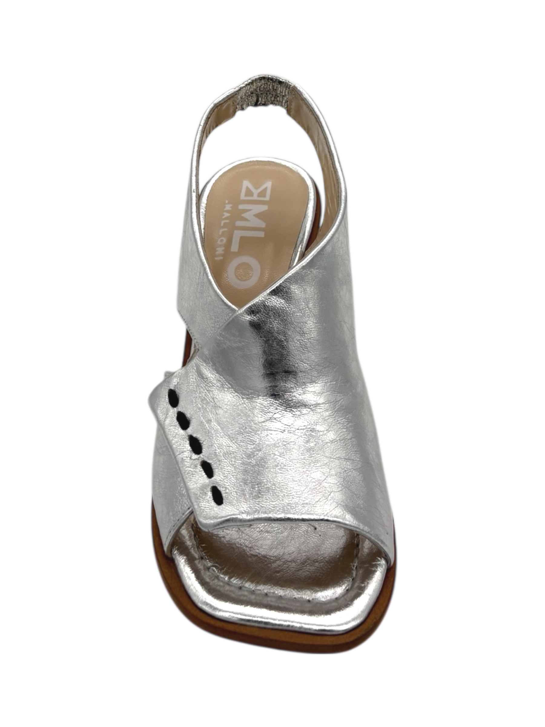 Sandalo pelle donna Malloni Argento -X26E30613-