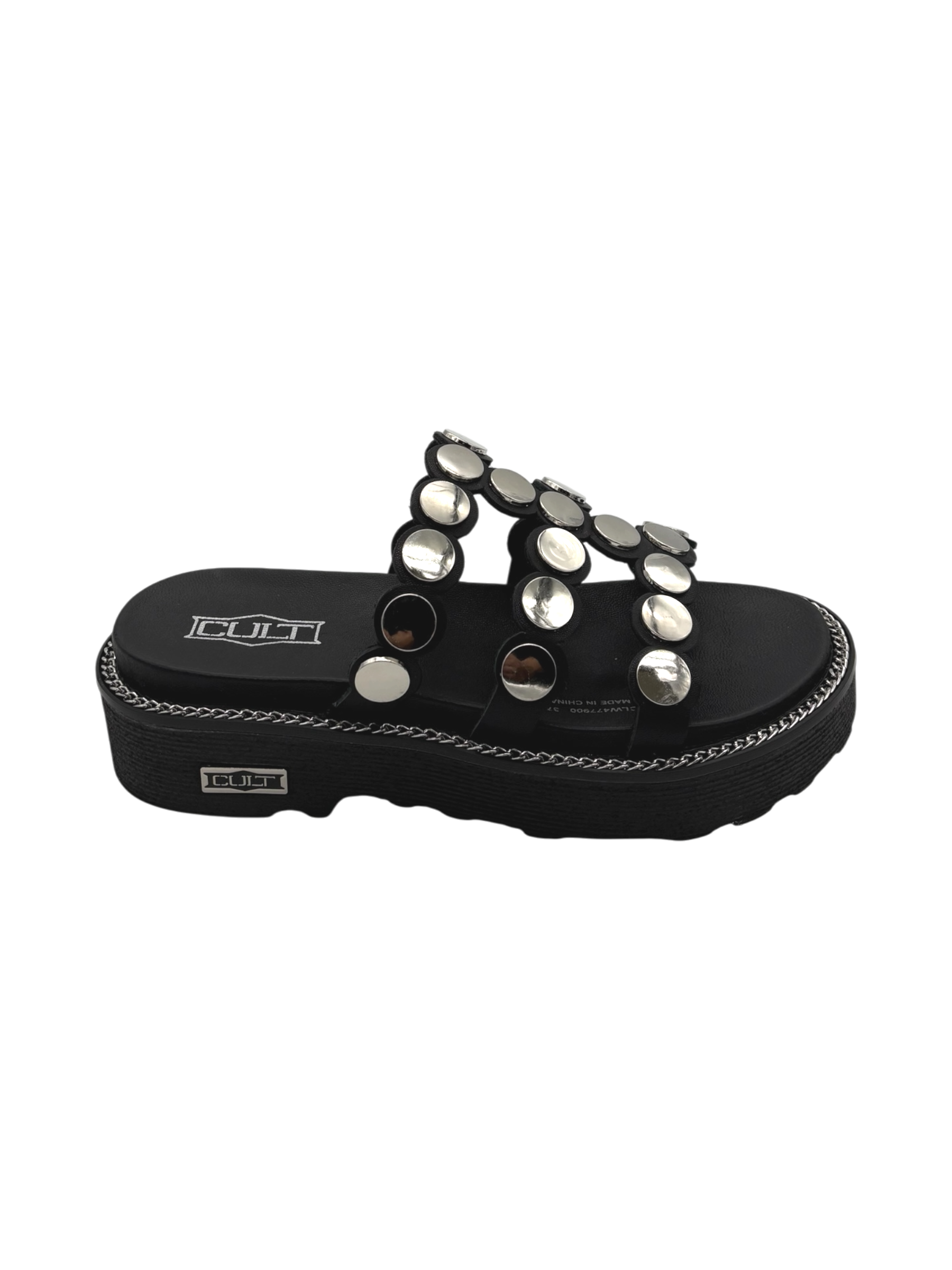 Sandalo Donna CULT Ziggy 4769 in Pelle Nera con Borchie