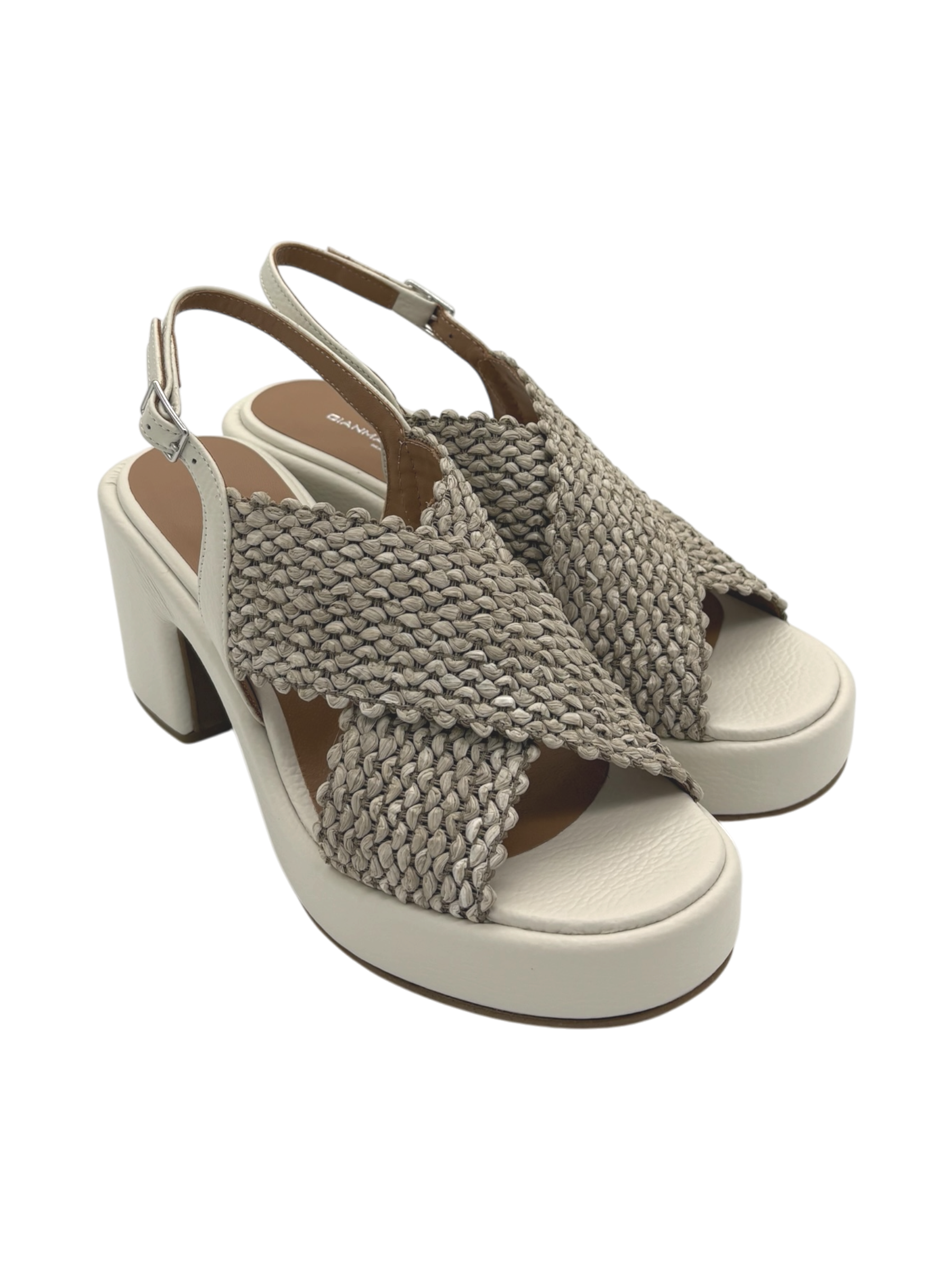 Sandalo pelle donna GIANMARCO SORELLI Latte -3022 Jane-