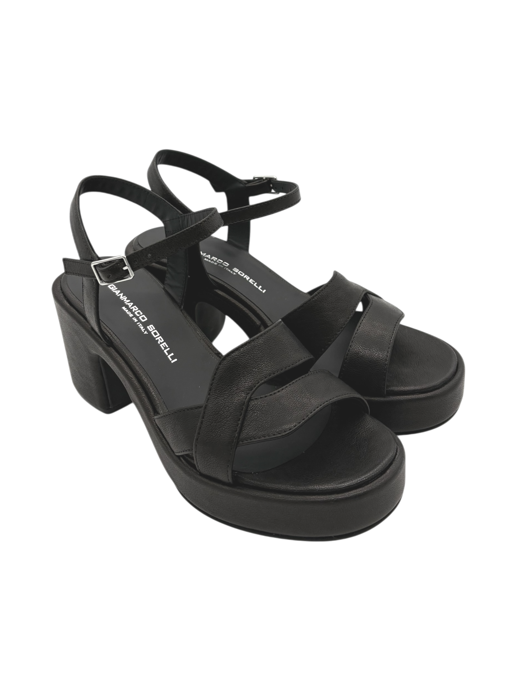 Sandalo pelle donna GIANMARCO SORELLI Black -3033 Jane-