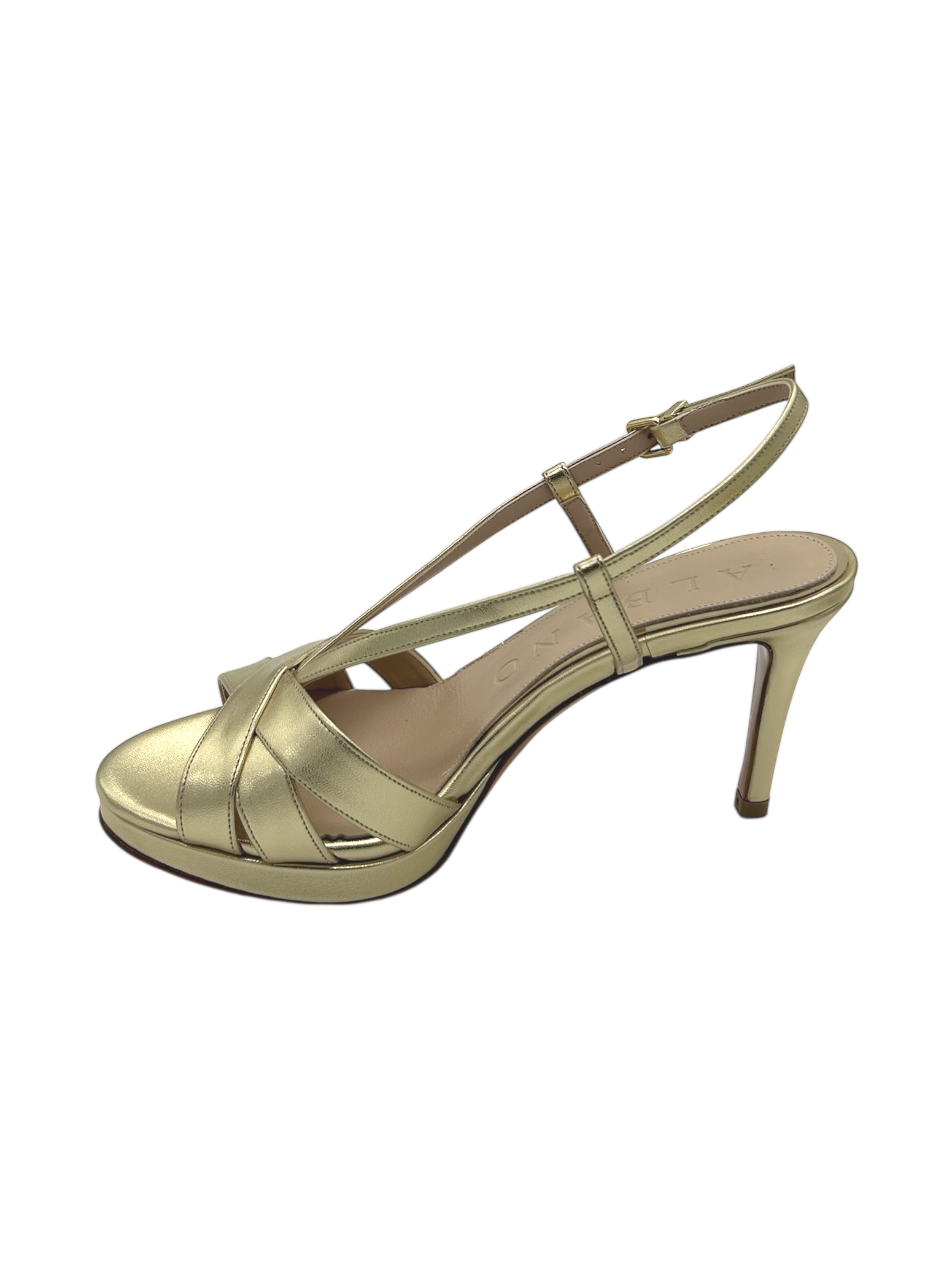 Sandalo donna ALBANO Metallizzato Platino -5405-