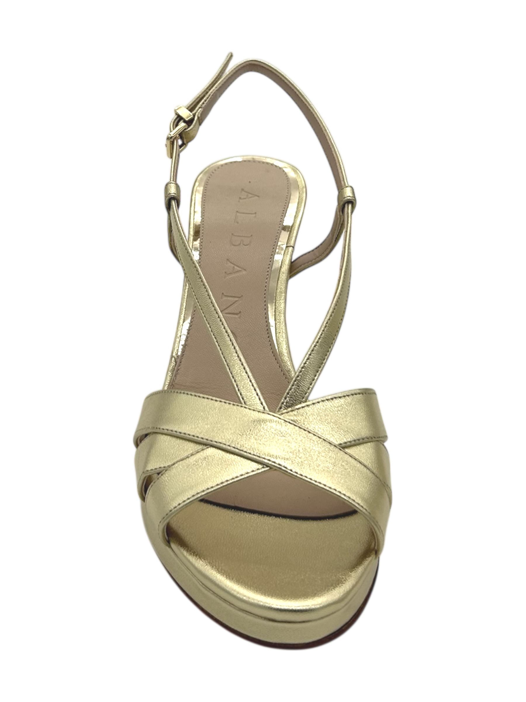 Sandalo donna ALBANO Metallizzato Platino -5405-