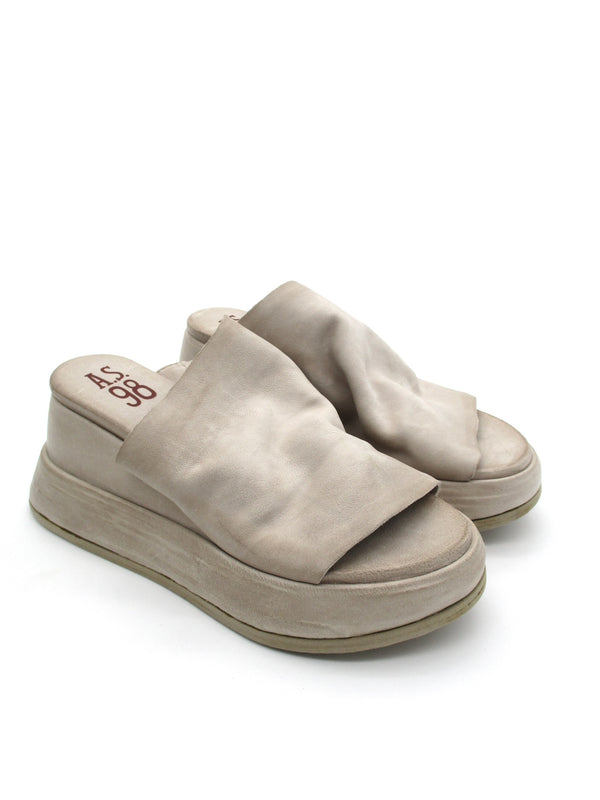 Sandalo in pelle zeppa donna As98 Reale Dust - B27003 -