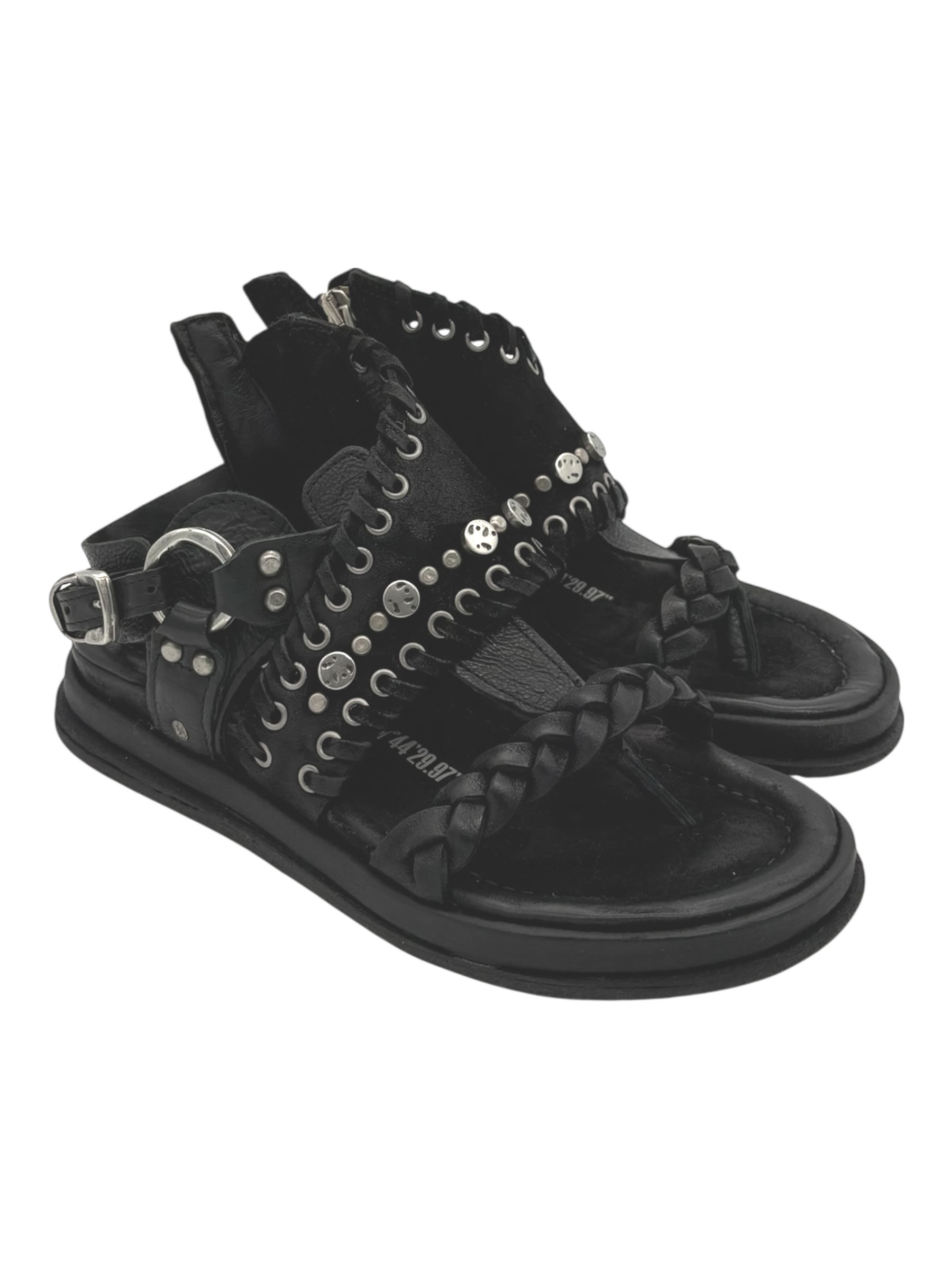 Sandalo pelle donna AS98 Black - B60025 -