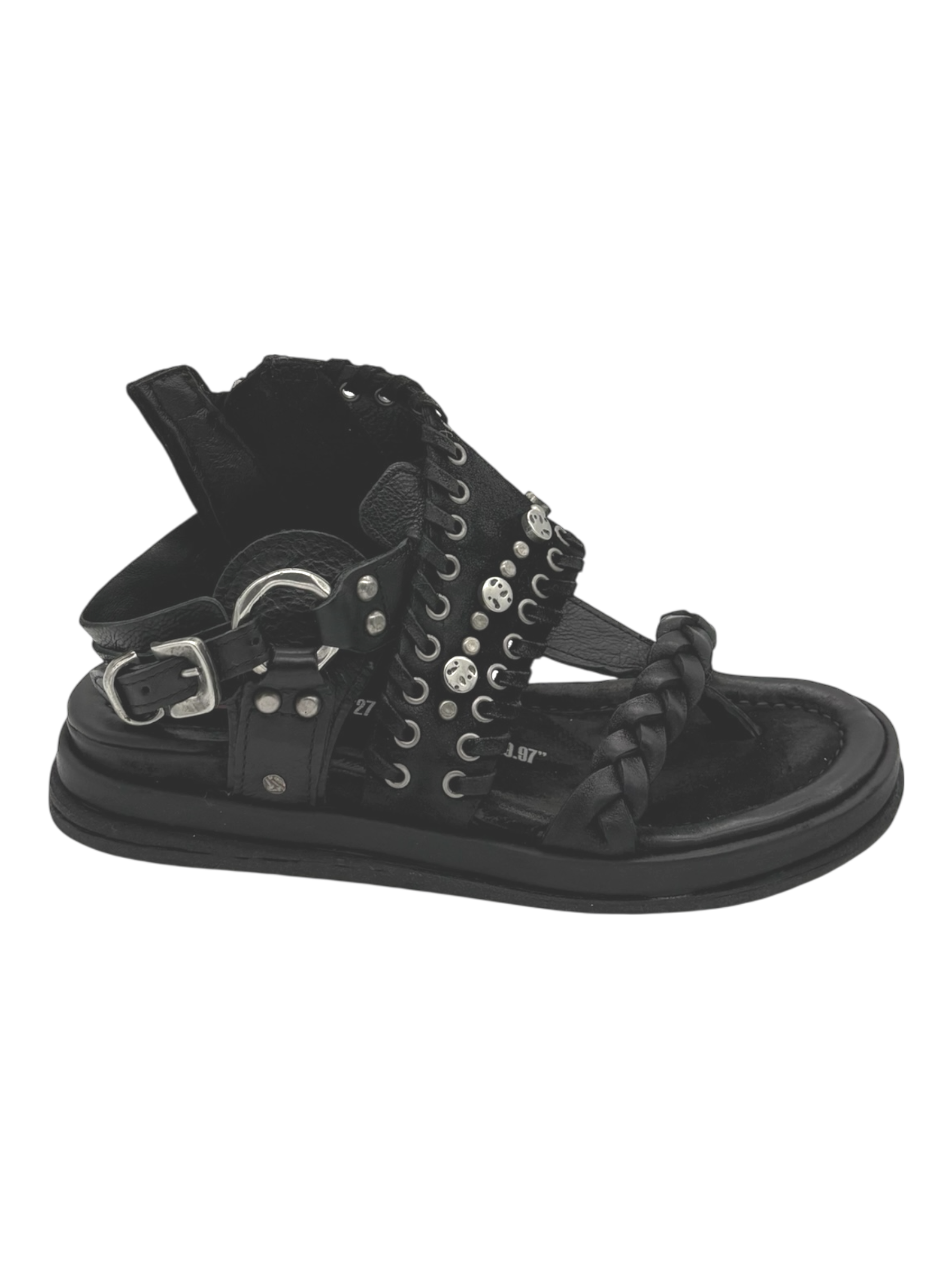 Sandalo pelle donna AS98 Black - B60025 -