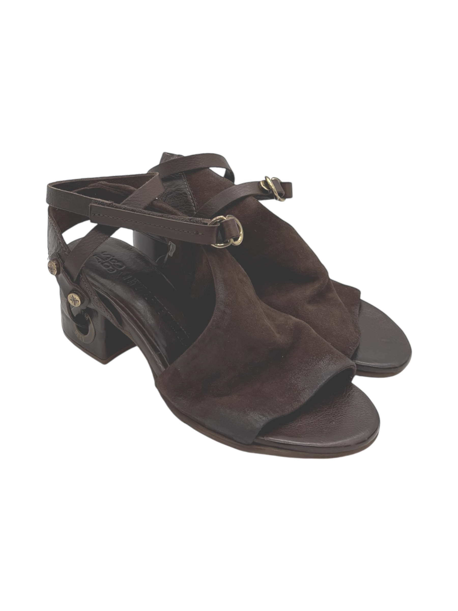 Sandalo pelle donna AS98 Ebano - C34003 -