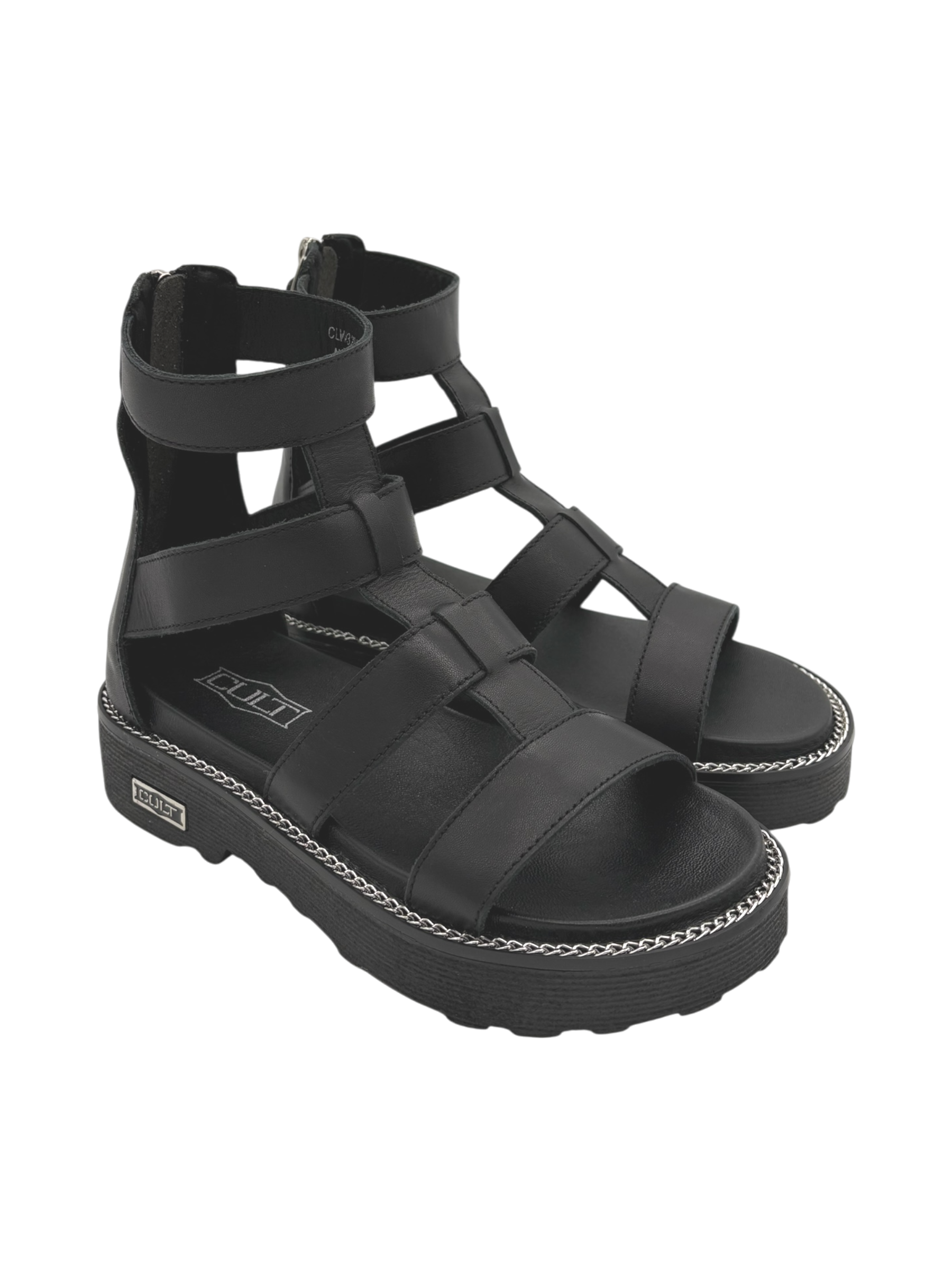 Sandalo Donna CULT Ziggy 3290 in Pelle Nera con Zeppa