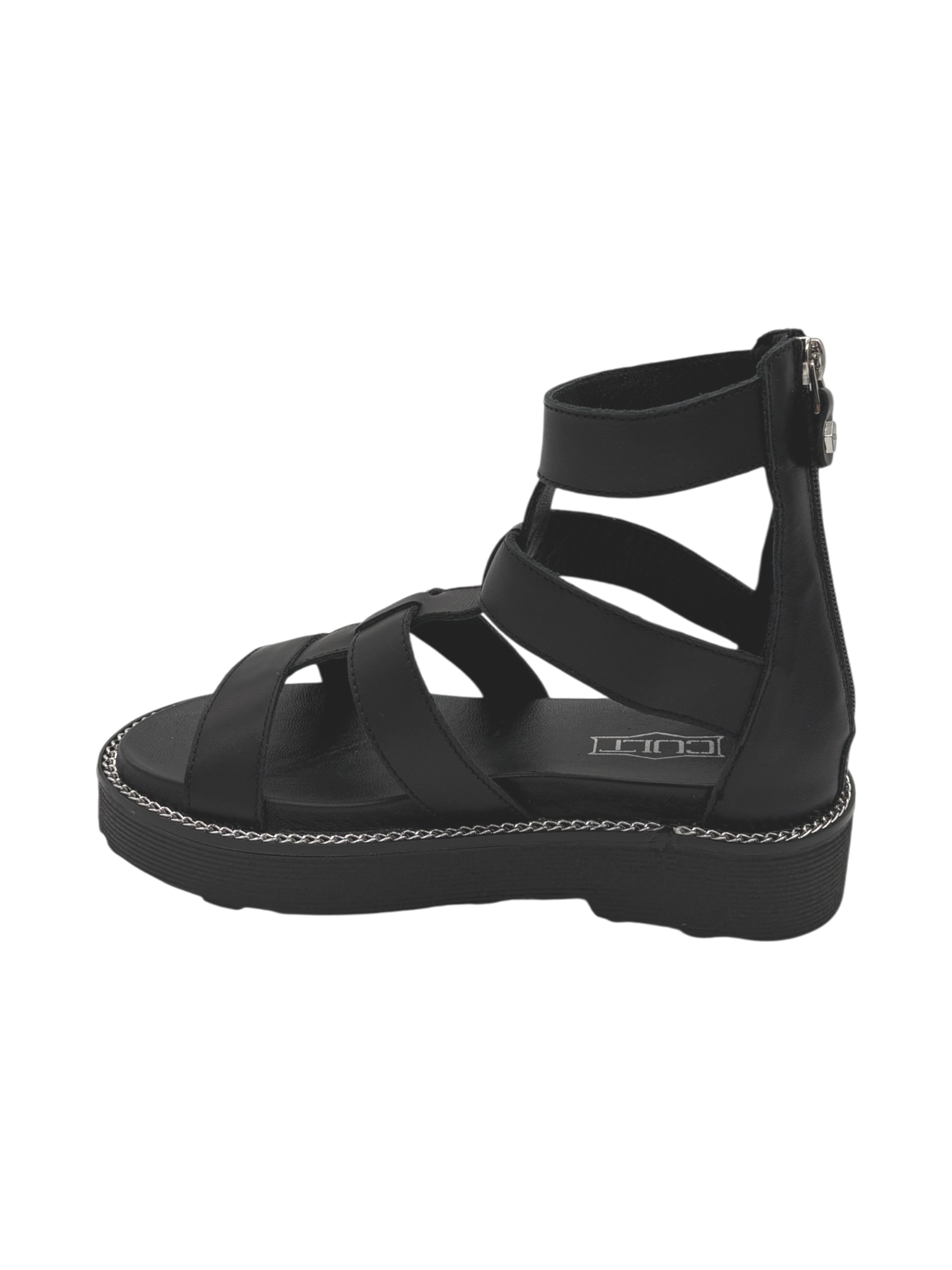 Sandalo Donna CULT Ziggy 3290 in Pelle Nera con Zeppa