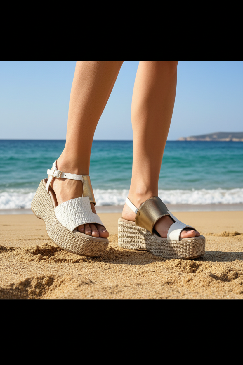 Sandalo pelle donna GIANMARCO SORELLI Vimini Bianco - 3075 Adel-