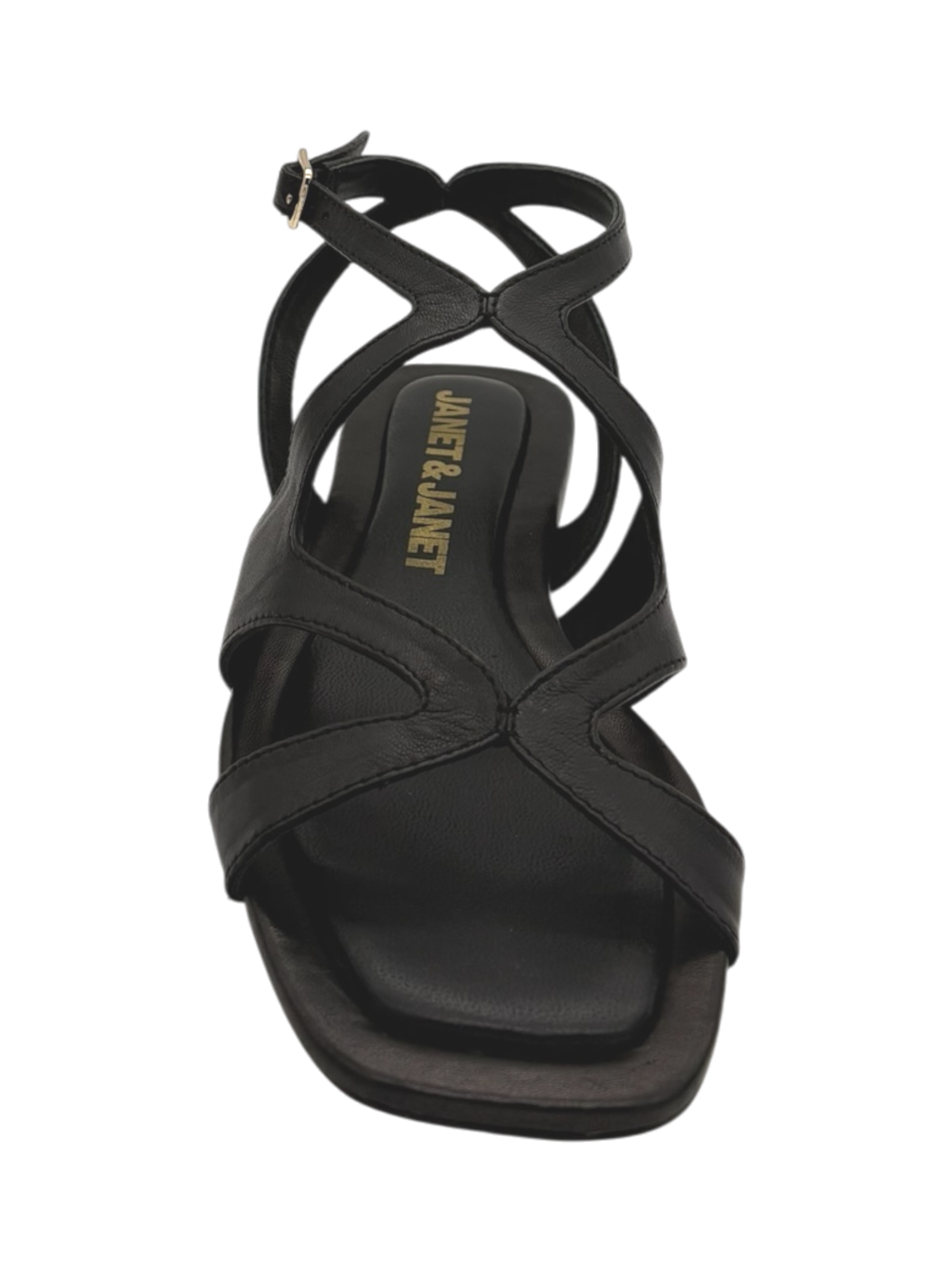 Sandalo pelle donna Janet & Janet Nero  J680